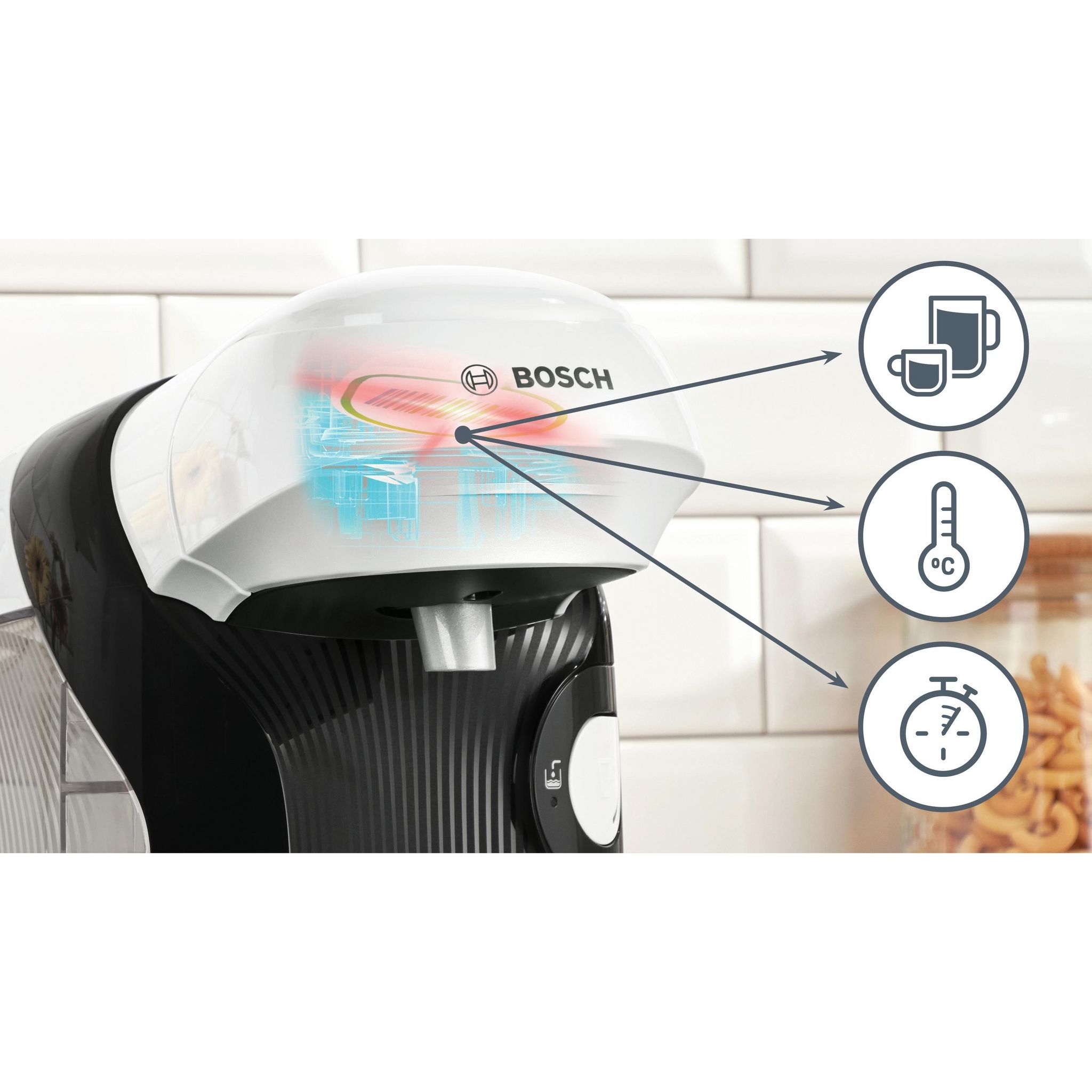 Voir la diapositive 7 : BOSCH Machine a café multi boisson TAS114E - Blanc