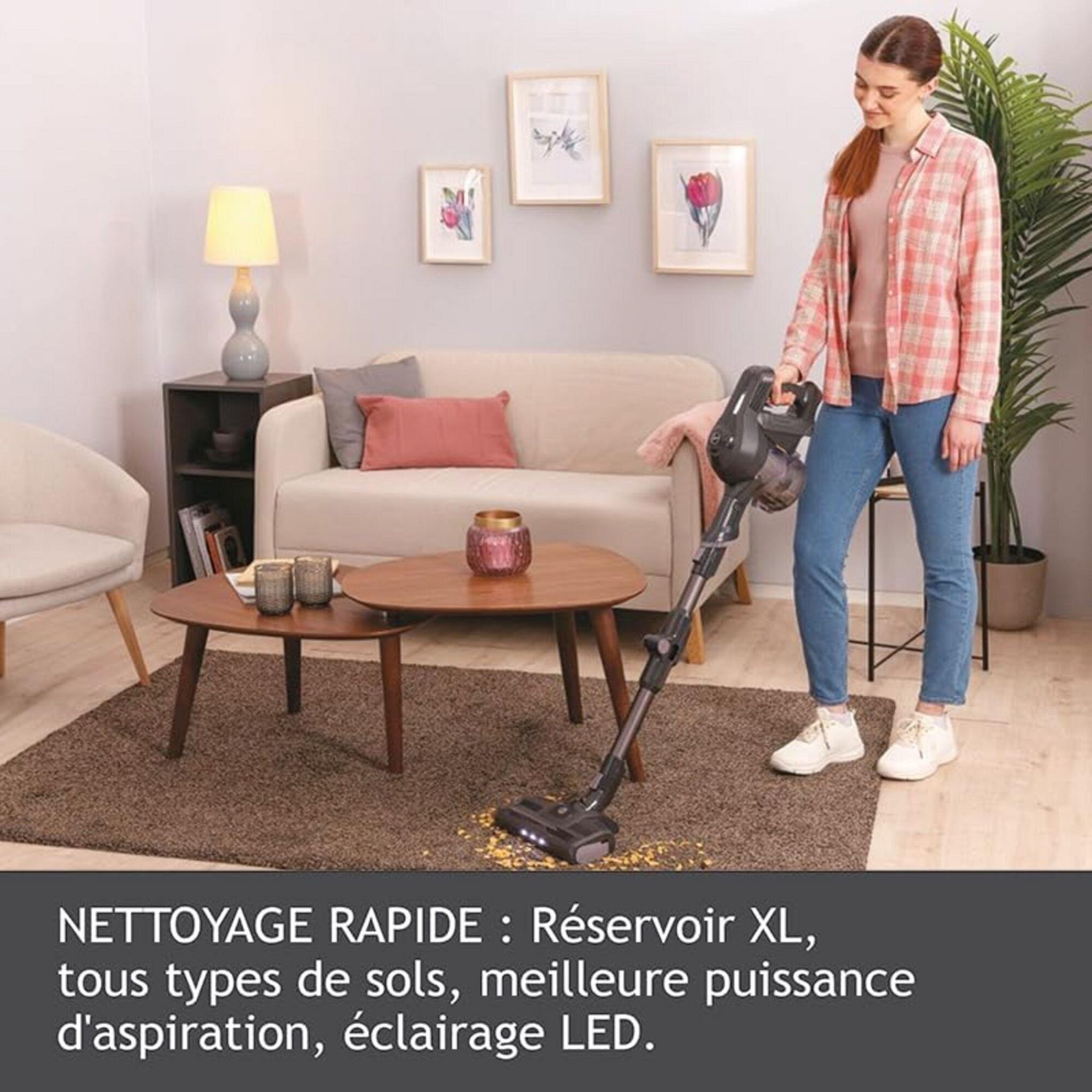 Voir la diapositive 2 : HOOVER Aspirateur balai HF103X - Gris