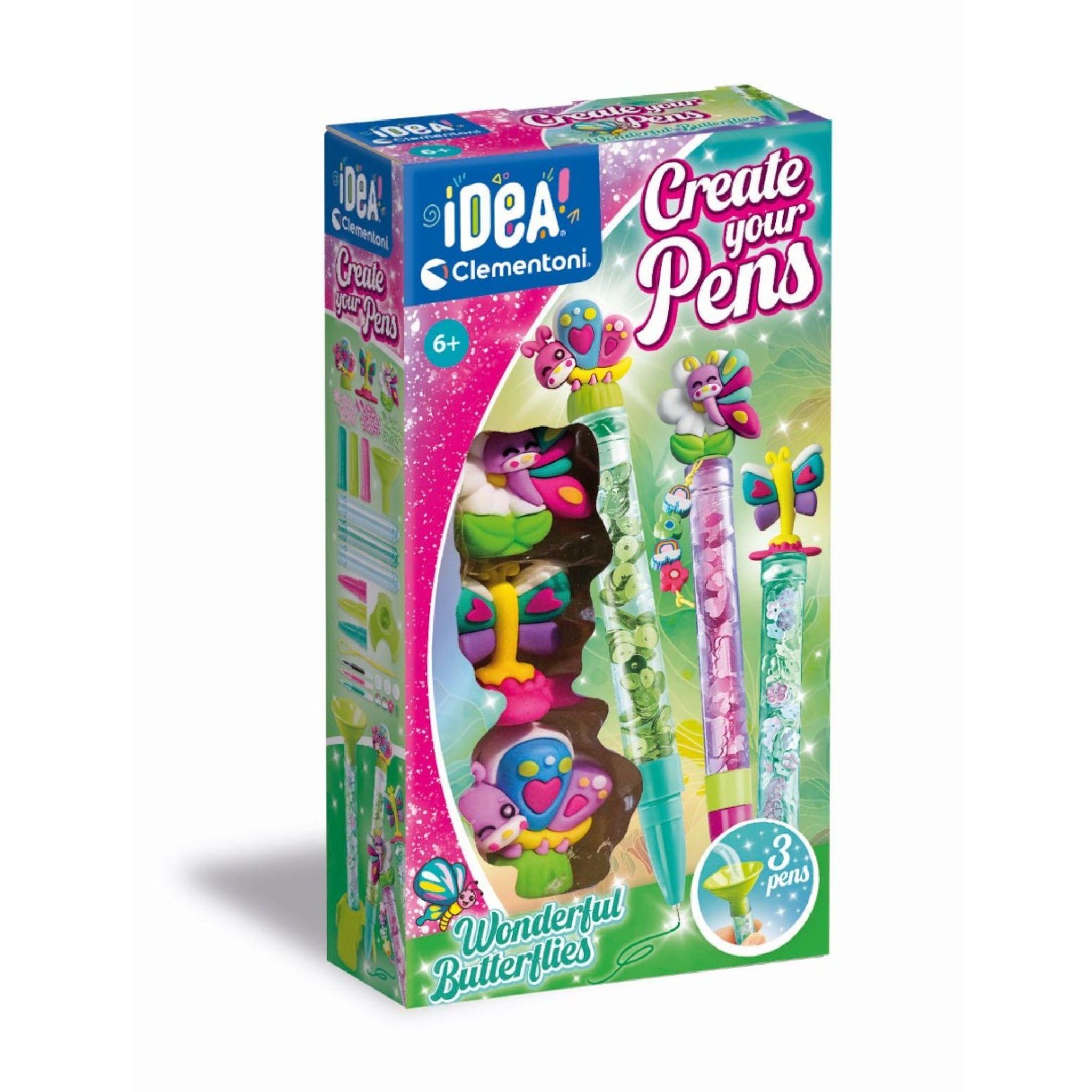 CLEMENTONI Crée tes stylos Wonderful Butterflies