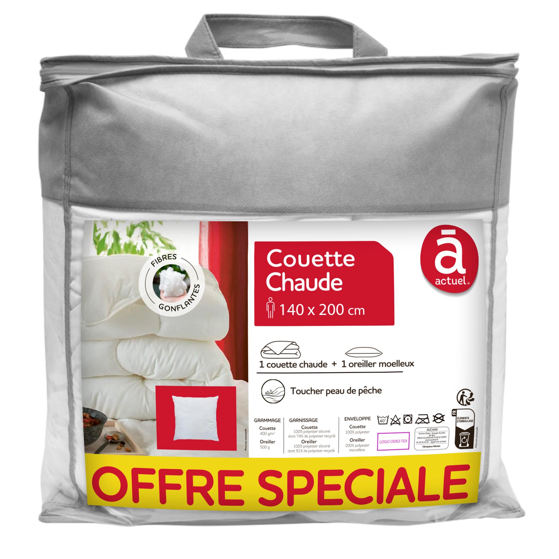 ACTUEL Pack couette chaude + oreiller moelleux