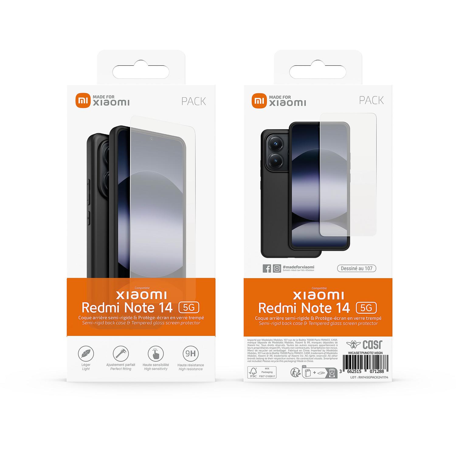 Voir la diapositive 8 : XIAOMI Coque+Verre trempé Redmi Note 14 5G