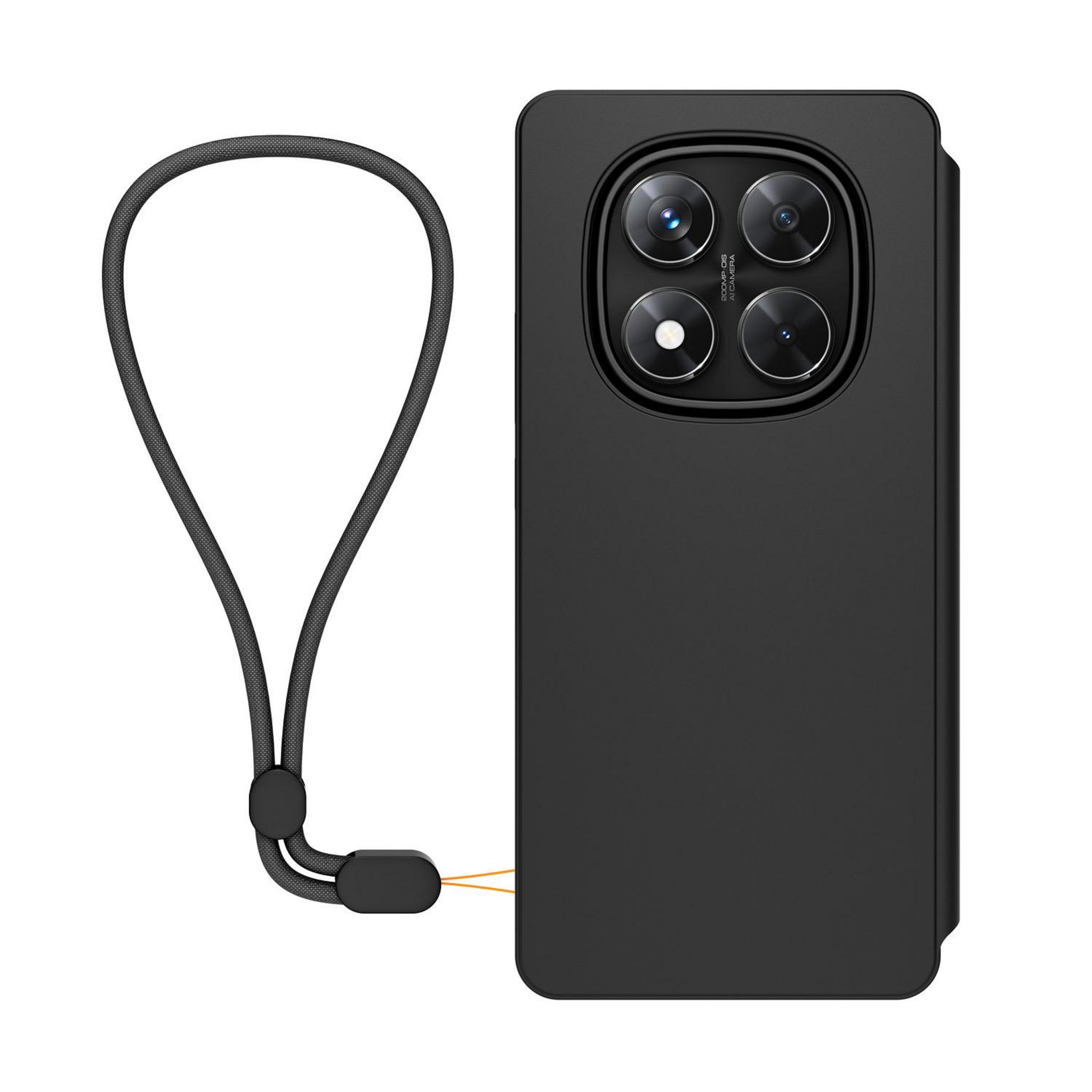 Voir la diapositive 4 : XIAOMI Étui folio+Dragonne pour Redmi Note 14 Pro 5G - Noir