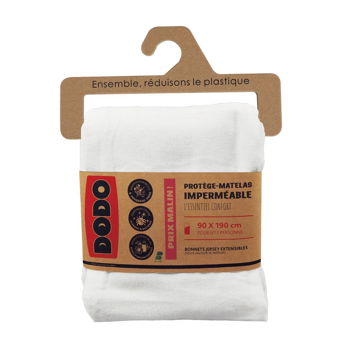 DODO Protège matelas imperméable anti acariens et anti bactériens