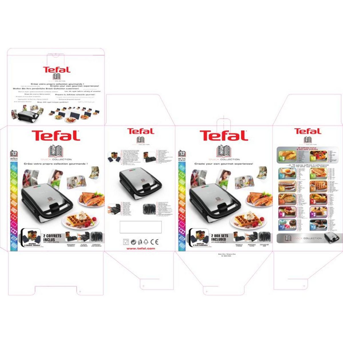 TEFAL Appareil à croque et gaufres SW852D12 - Noir