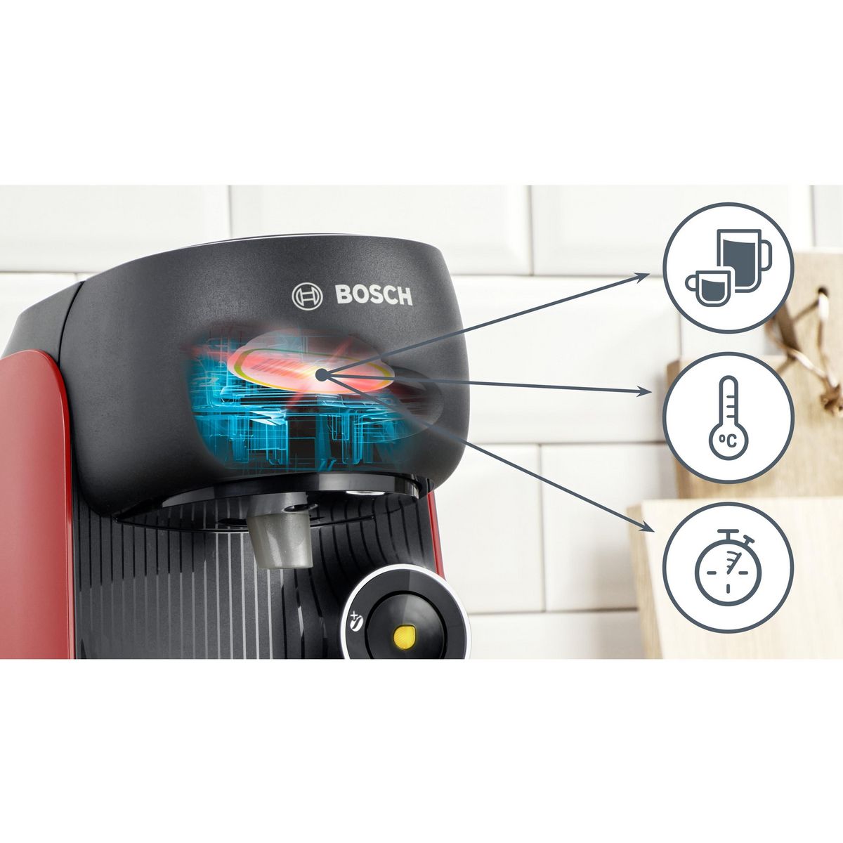 BOSCH Cafetière à dosette Tassimo 163E - Rouge
