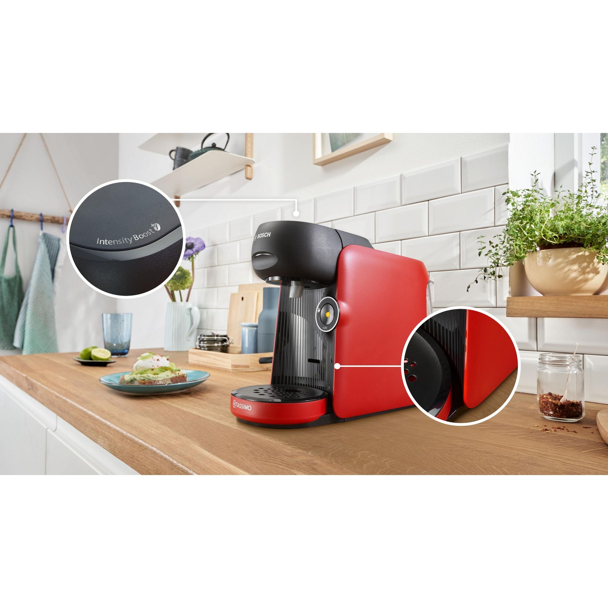 Voir la diapositive 8 : BOSCH Cafetière à dosette Tassimo 163E - Rouge