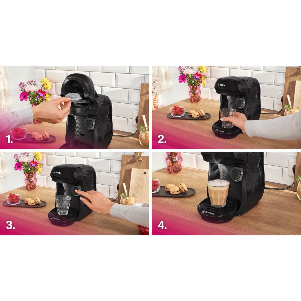 BOSCH Cafetière à dosette Tassimo 1202E - Noir