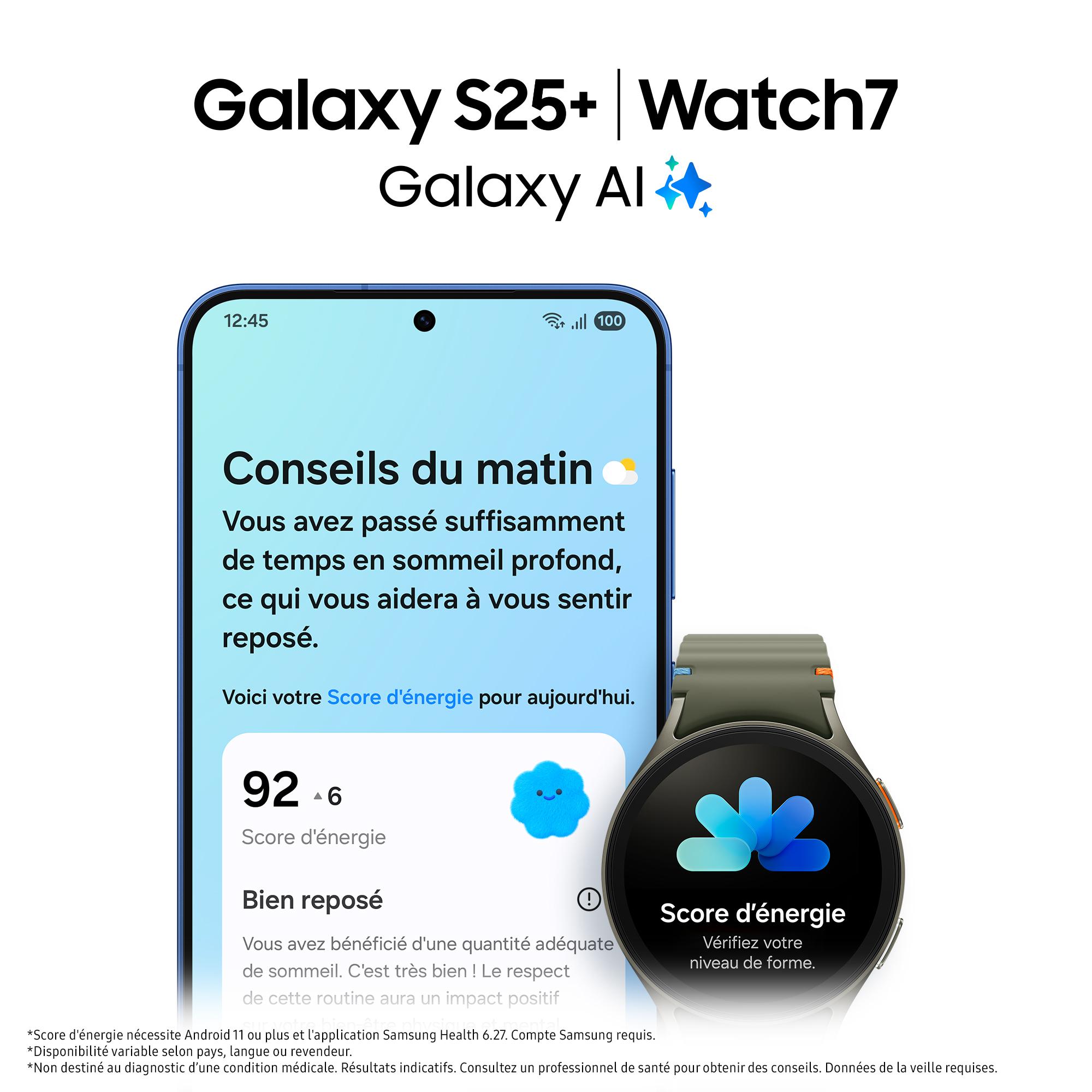 Voir la diapositive 8 : SAMSUNG Galaxy S25+ AI Smartphone 12GO / 256Go - Vert d'eau