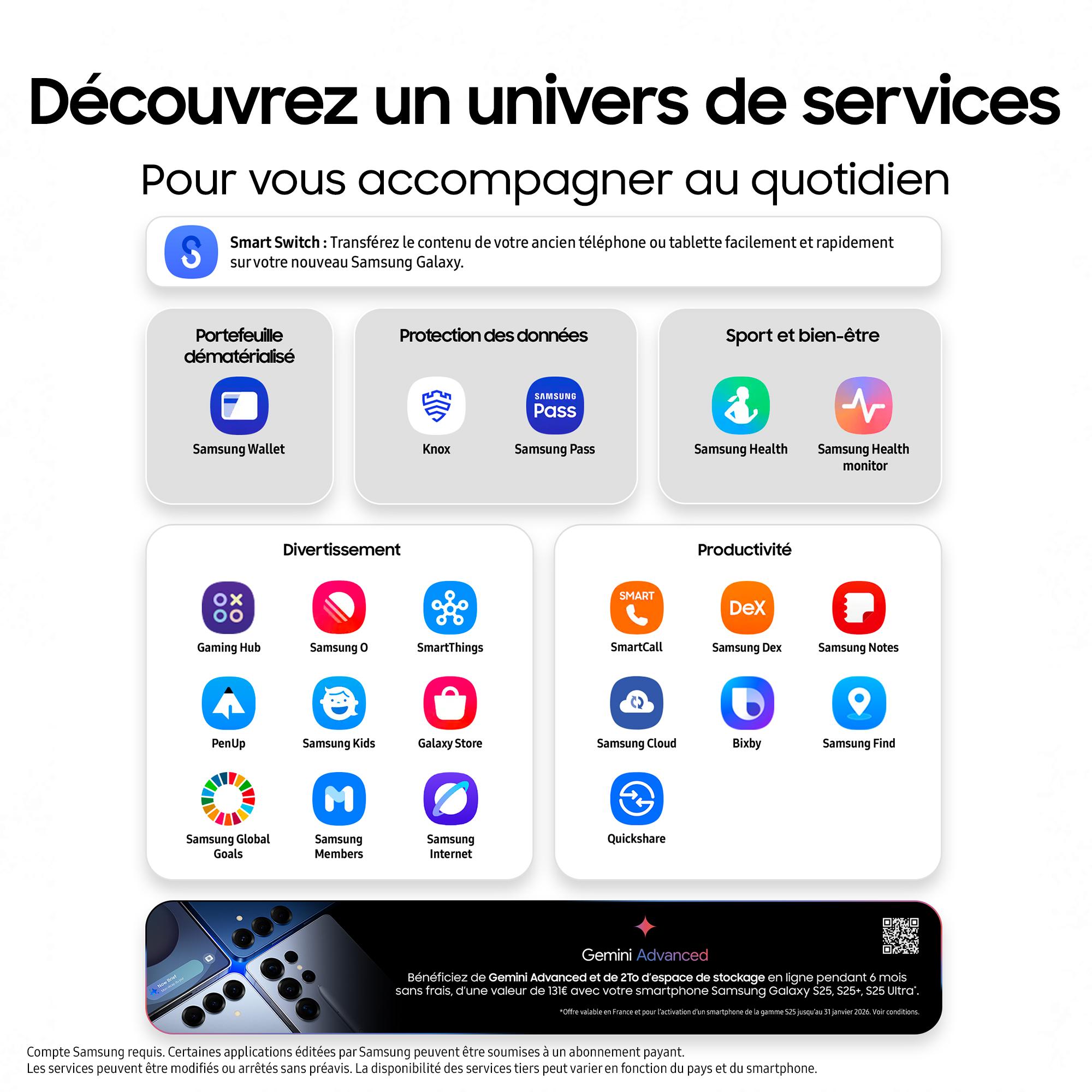 Voir la diapositive 5 : SAMSUNG Galaxy S25+ AI Smartphone 12GO / 256Go - Vert d'eau