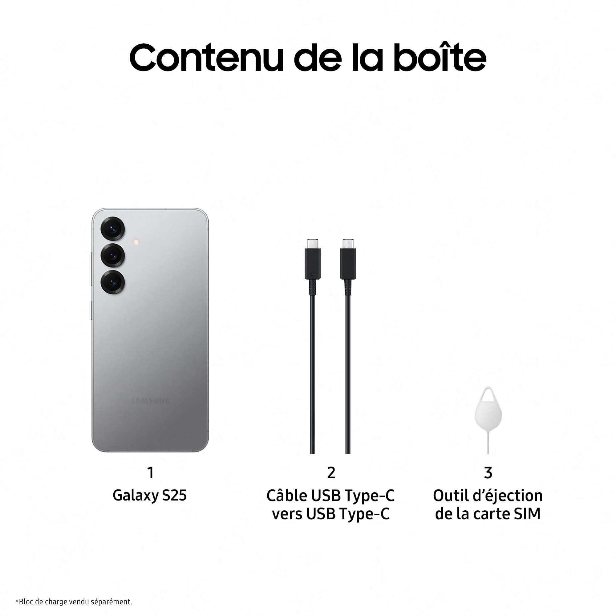 Voir la diapositive 9 : SAMSUNG Galaxy S25 AI Smartphone 12GO / 128Go - Gris
