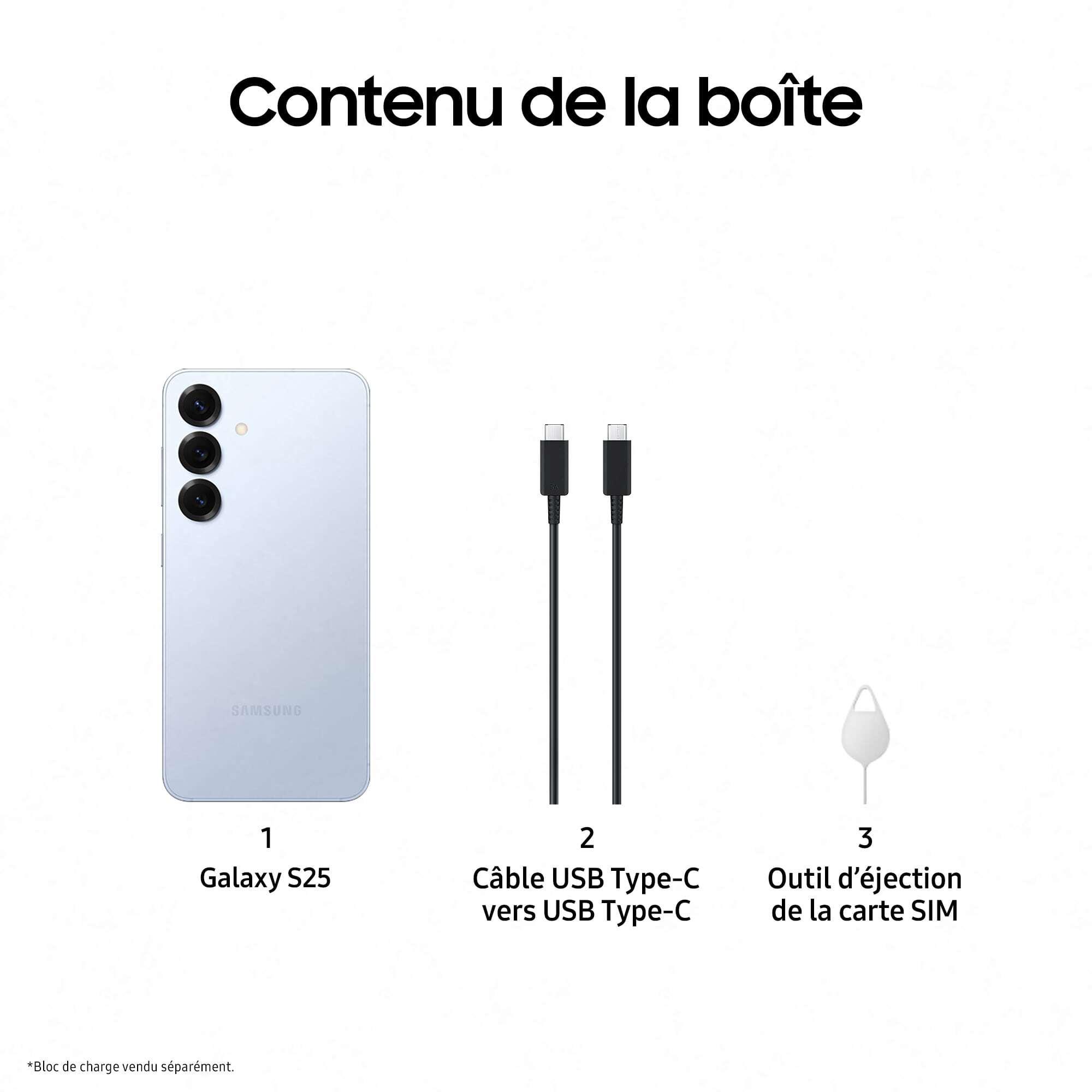 Voir la diapositive 9 : SAMSUNG Galaxy S25 AI Smartphone 12GO / 128Go- Bleu clair