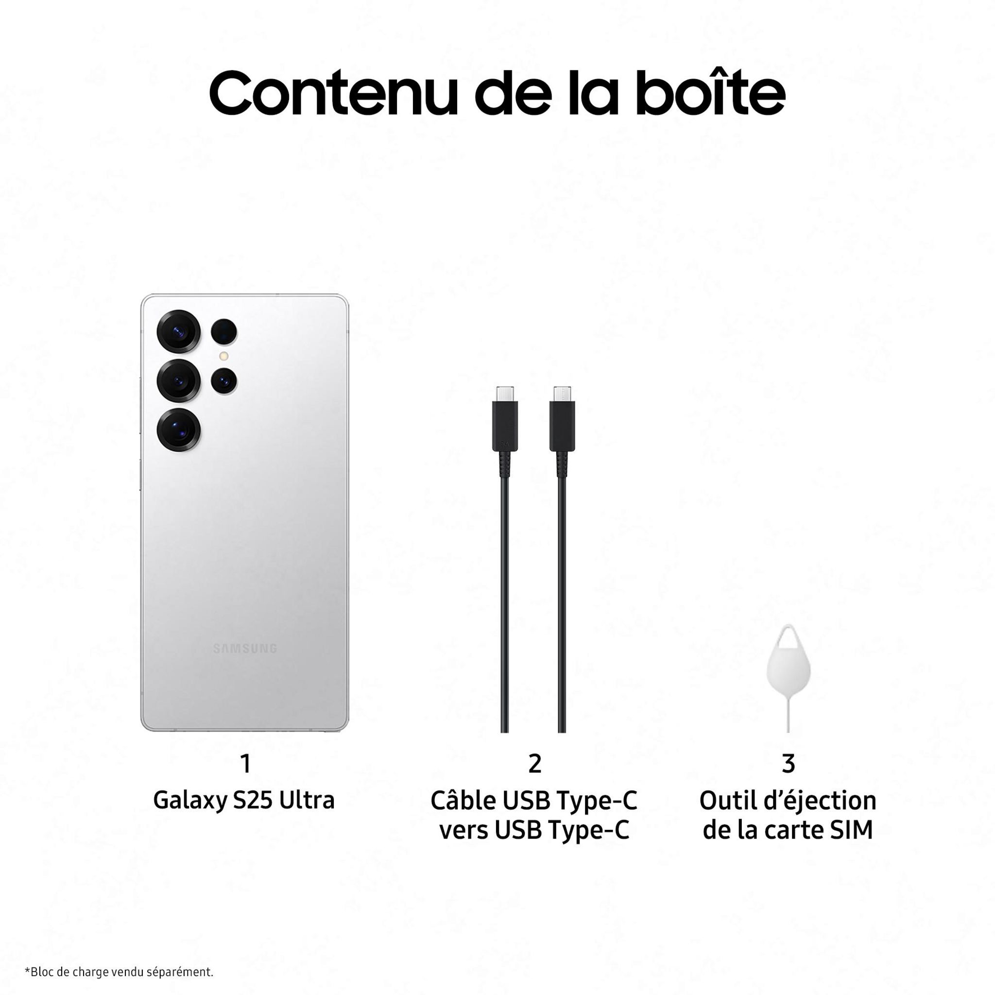 Voir la diapositive 8 : SAMSUNG Galaxy S25 Ultra AI Smartphone 12GO / 256Go - Argent Titane