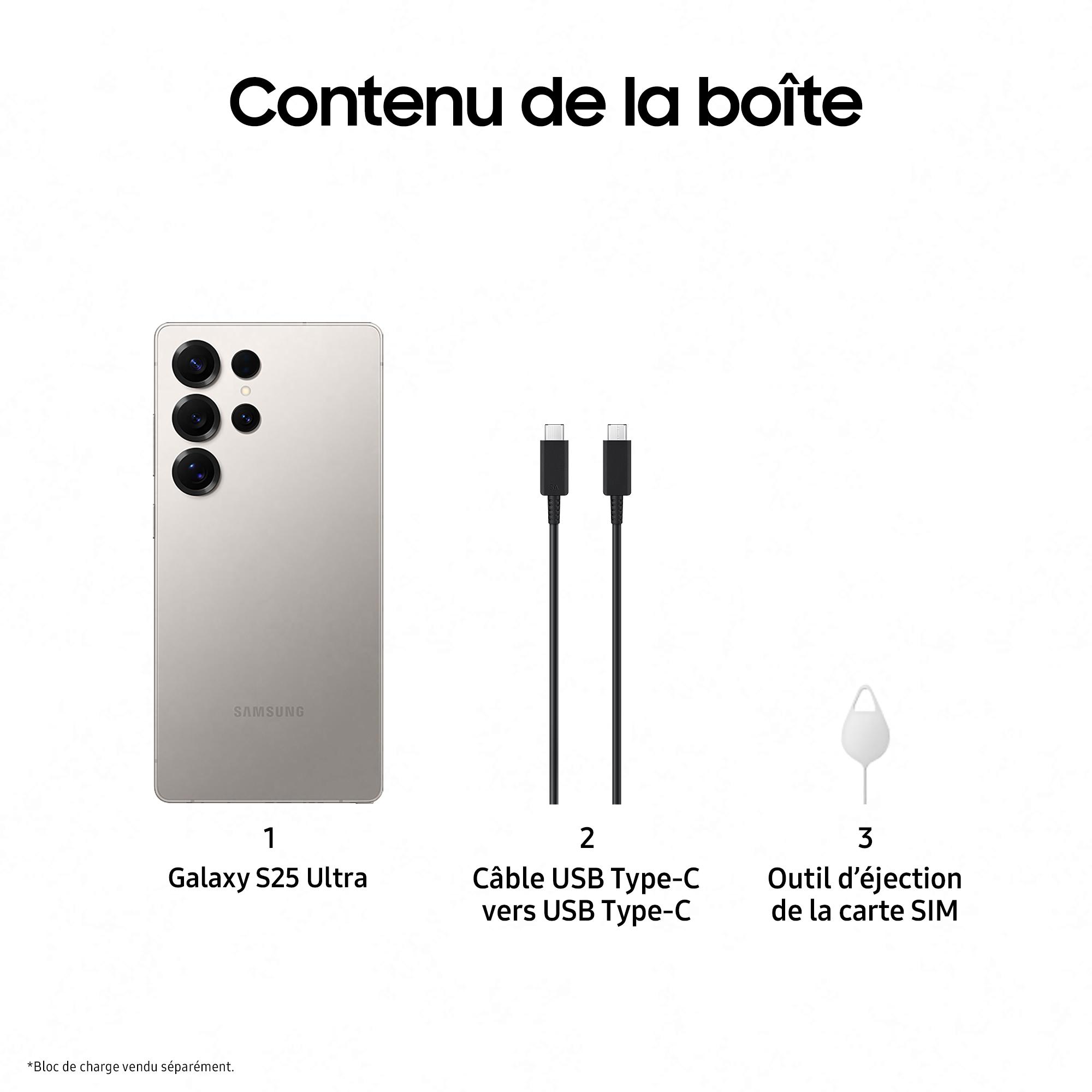 Voir la diapositive 8 : SAMSUNG Galaxy S25 Ultra AI Smartphone 12GO / 512Go - Gris Titane