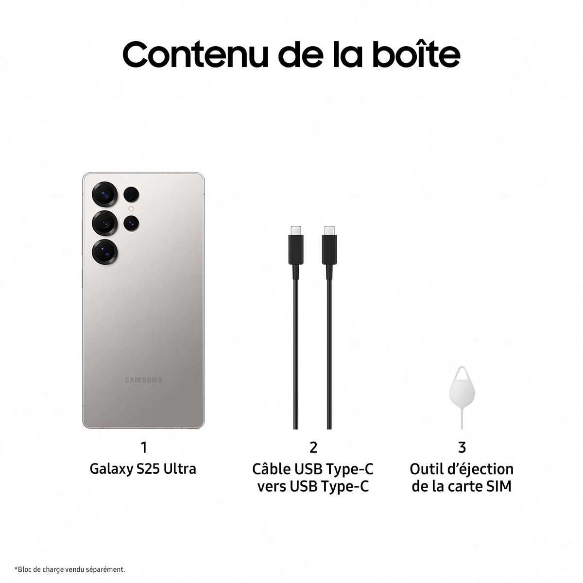 SAMSUNG Galaxy S25 Ultra AI Smartphone 12GO / 512Go - Gris Titane