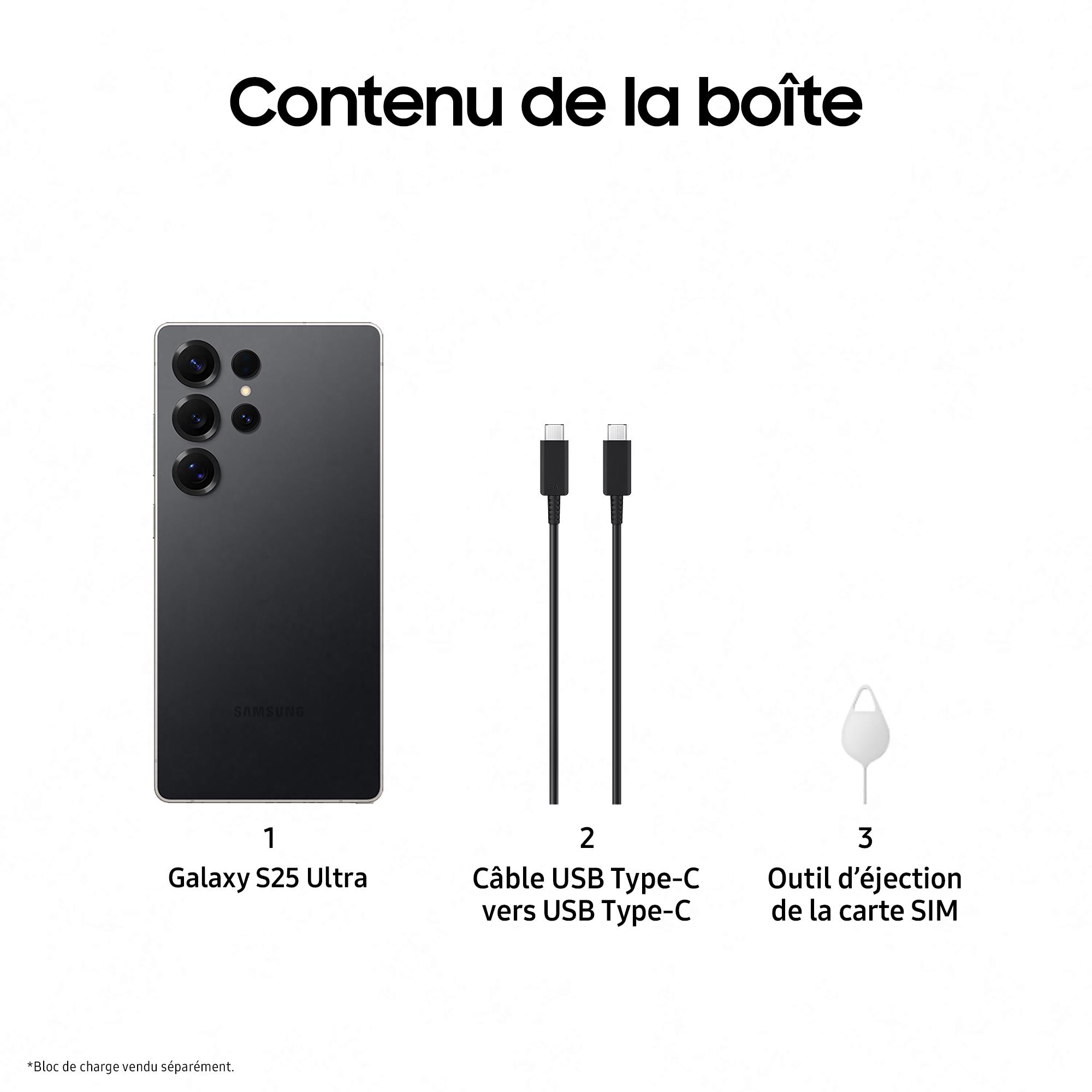 Voir la diapositive 8 : SAMSUNG Galaxy S25 Ultra AI Smartphone 12GO / 256Go - Noir Titane