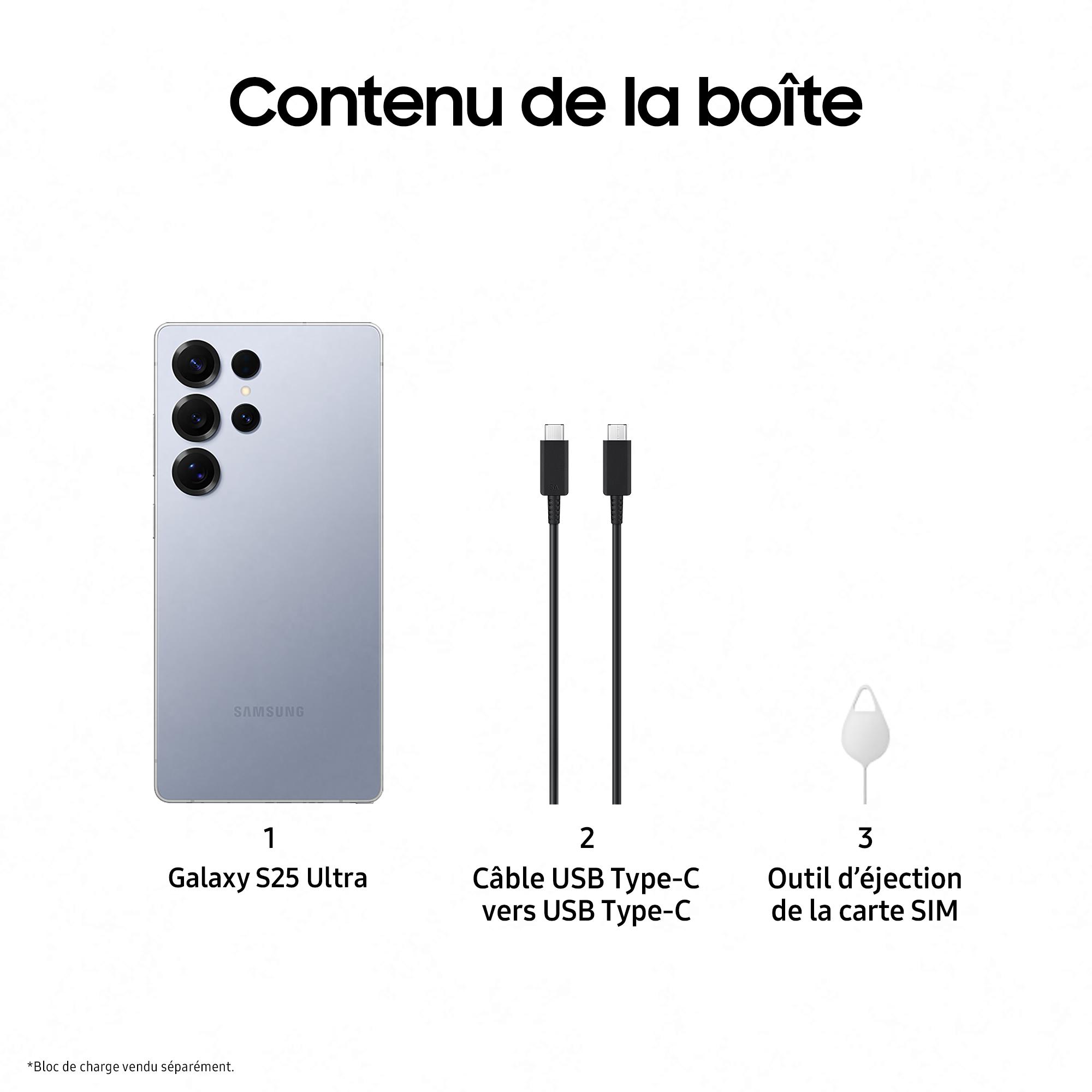 Voir la diapositive 8 : SAMSUNG Galaxy S25 Ultra AI Smartphone 12GO / 256Go - Bleu Titane