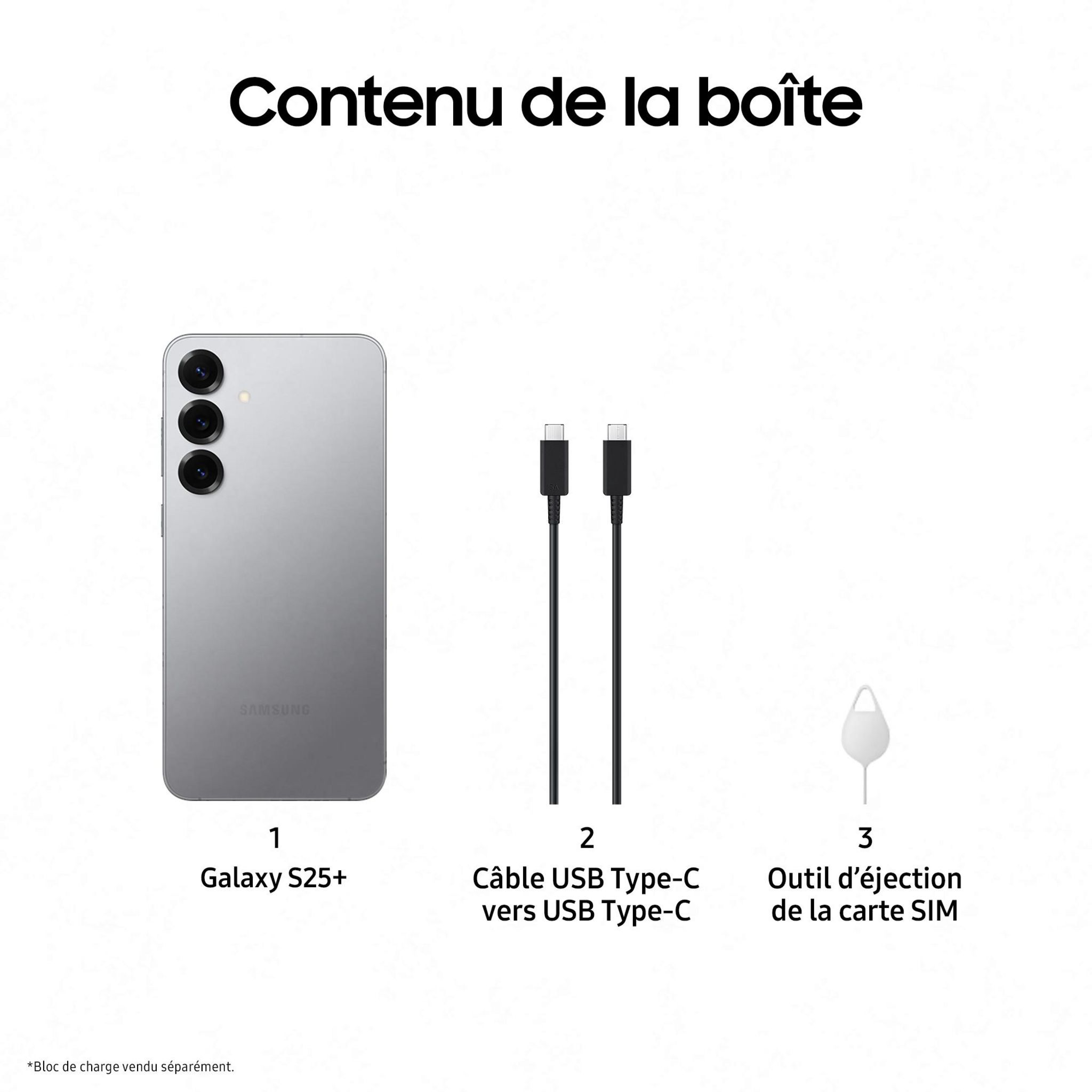 Voir la diapositive 10 : SAMSUNG Galaxy S25+ AI Smartphone 12GO / 512Go - Gris