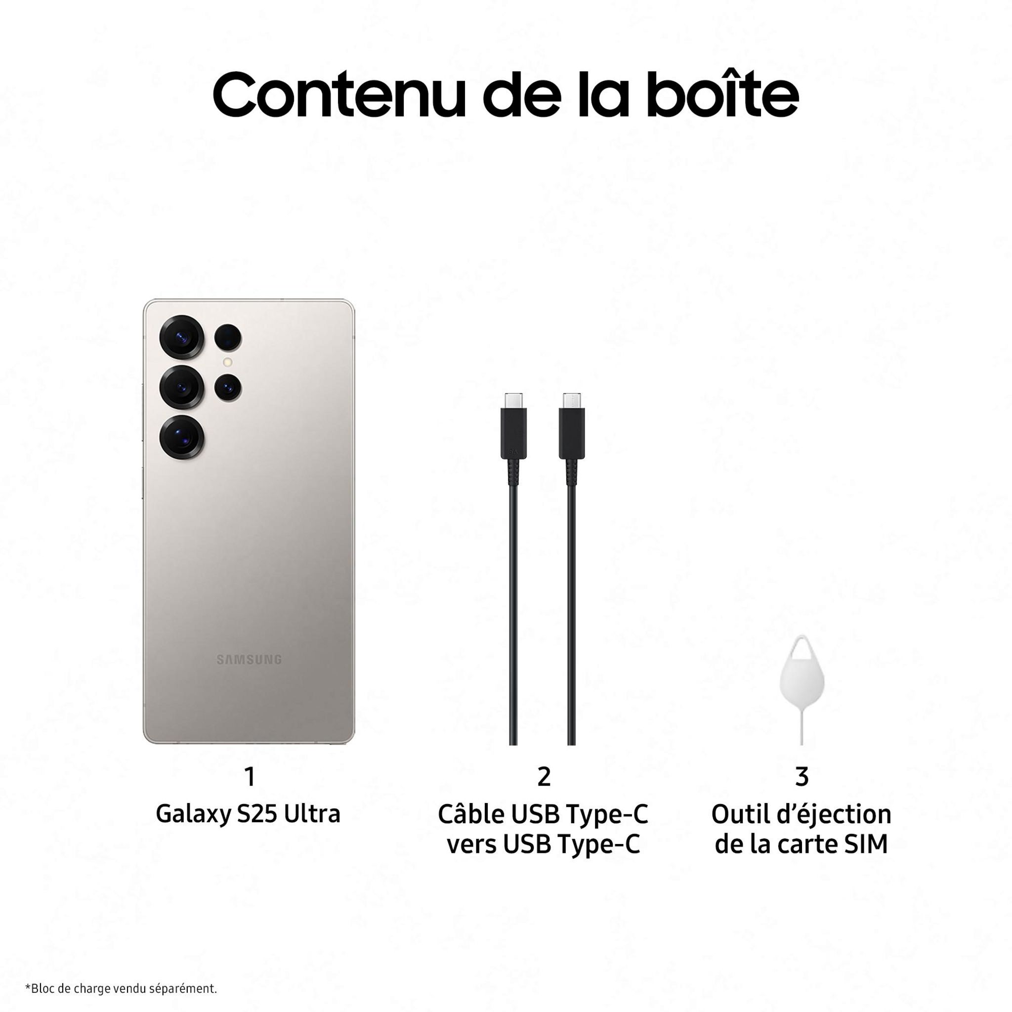 Voir la diapositive 8 : SAMSUNG Galaxy S25 Ultra AI Smartphone 12GO / 256Go - Gris Titane