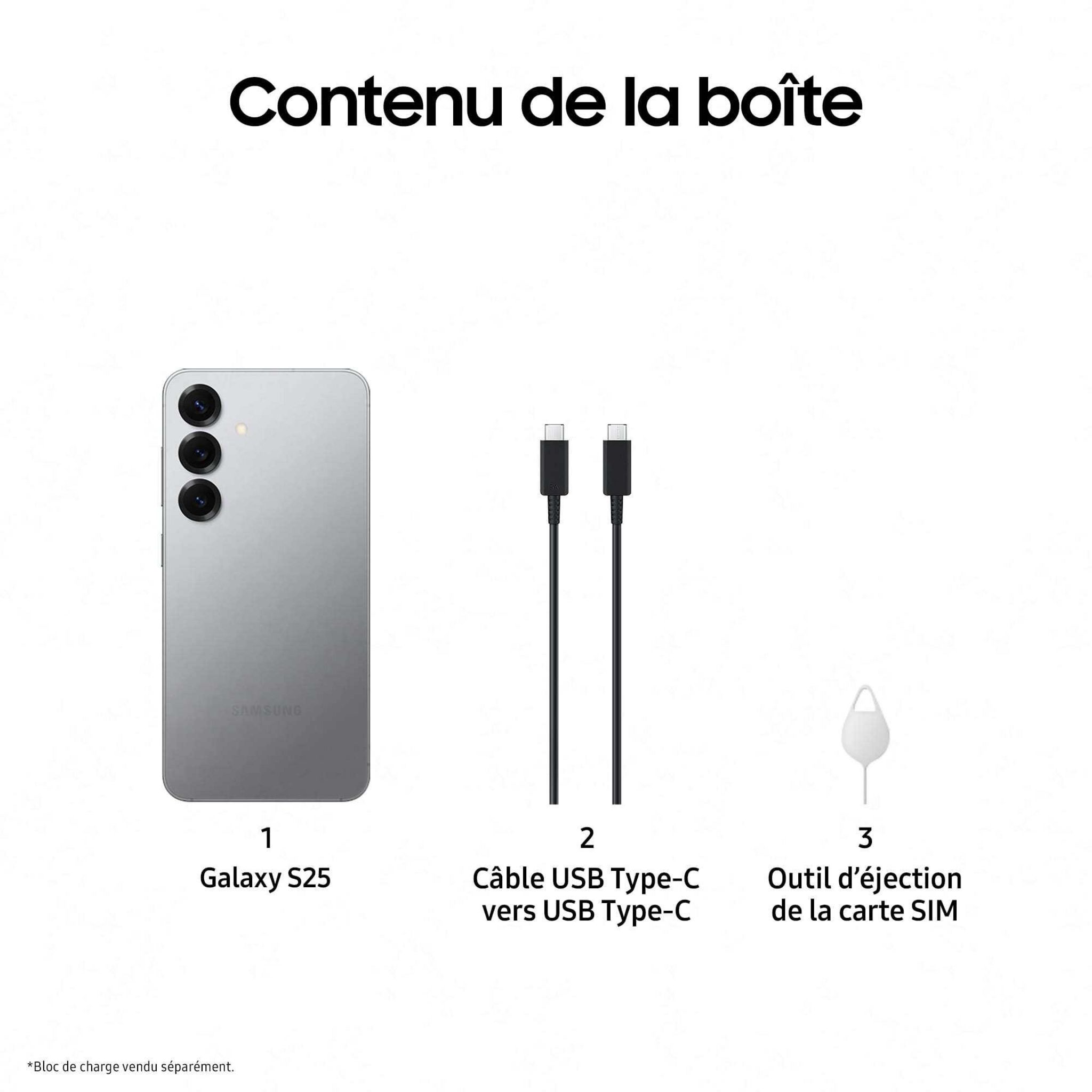 Voir la diapositive 9 : SAMSUNG Galaxy S25 AI Smartphone 12GO / 256Go - Gris