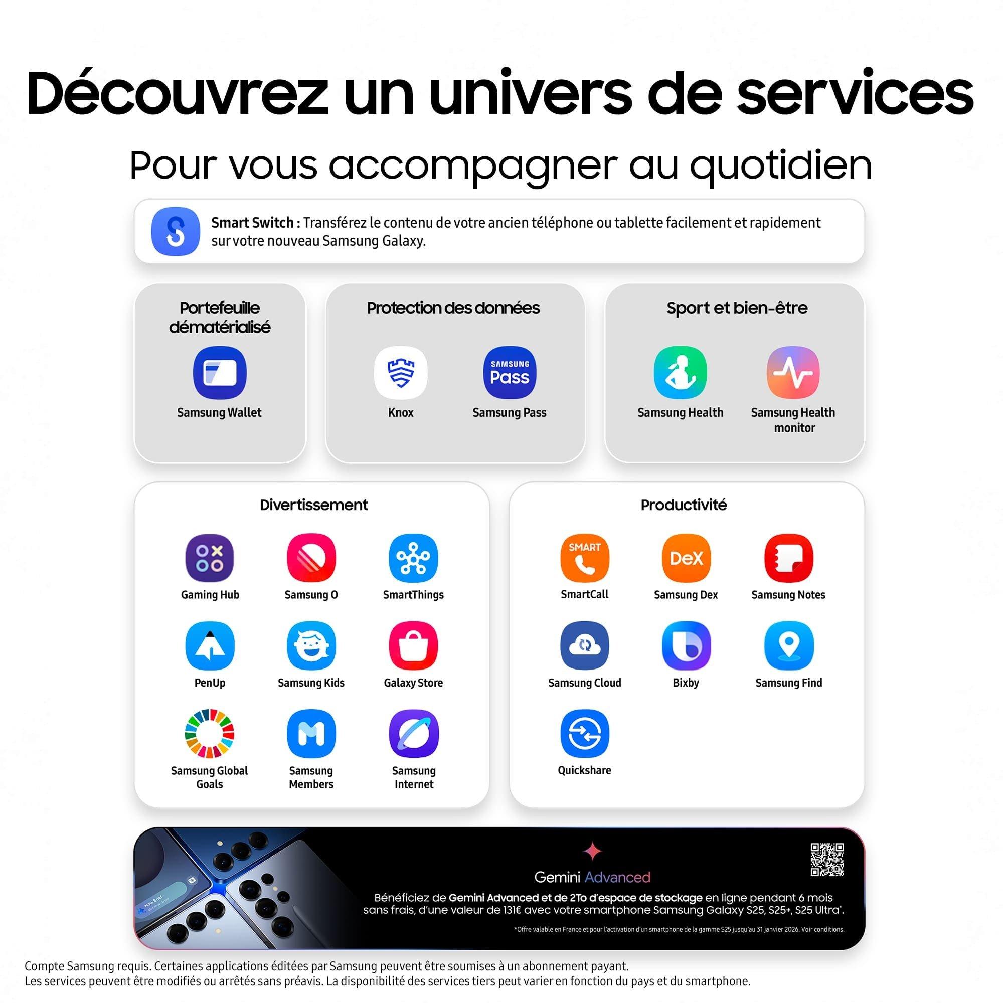 Voir la diapositive 11 : SAMSUNG Galaxy S25 AI Smartphone 12GO / 128Go - Vert d'eau