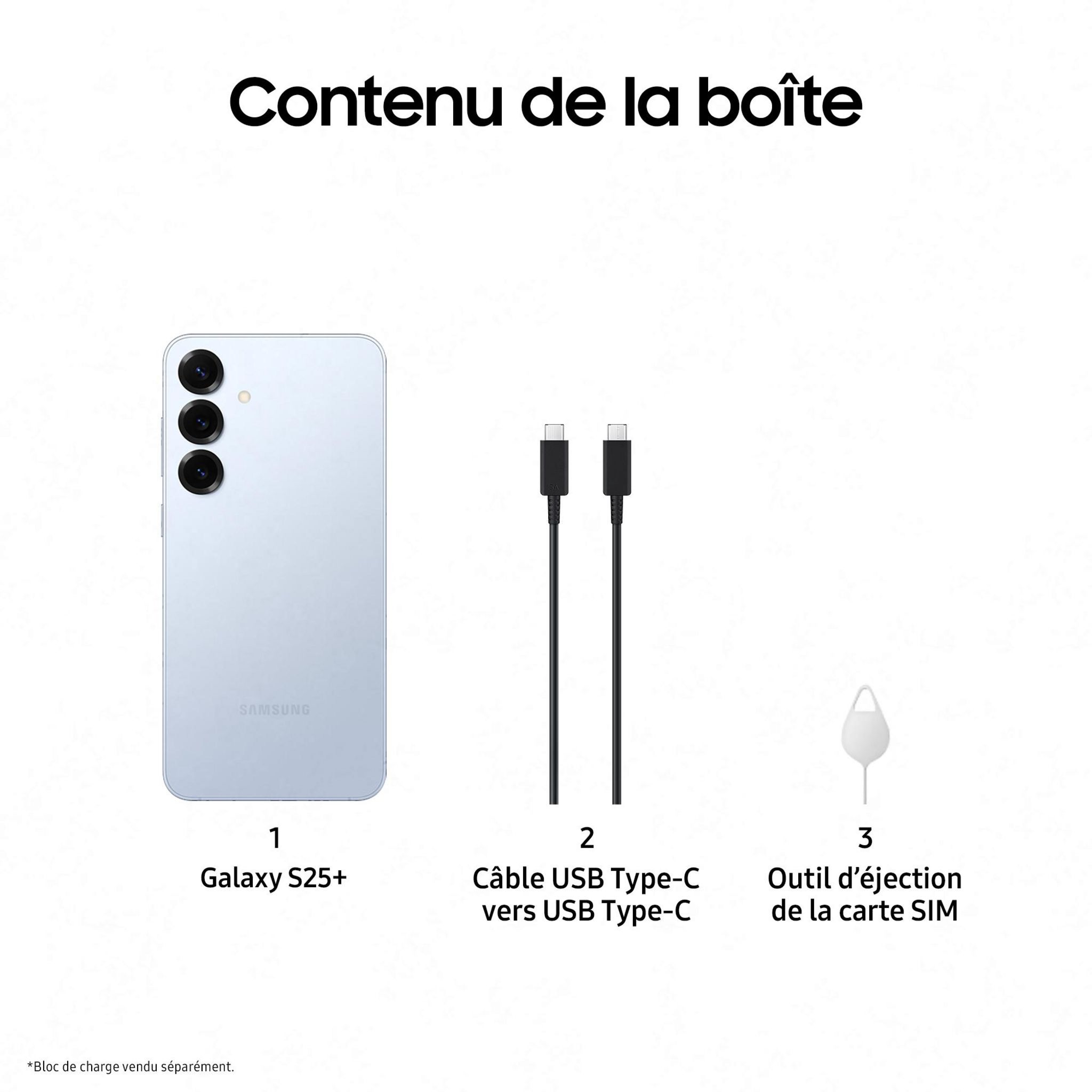 Voir la diapositive 10 : SAMSUNG Galaxy S25+ AI Smartphone 12GO / 512Go - Bleu clair