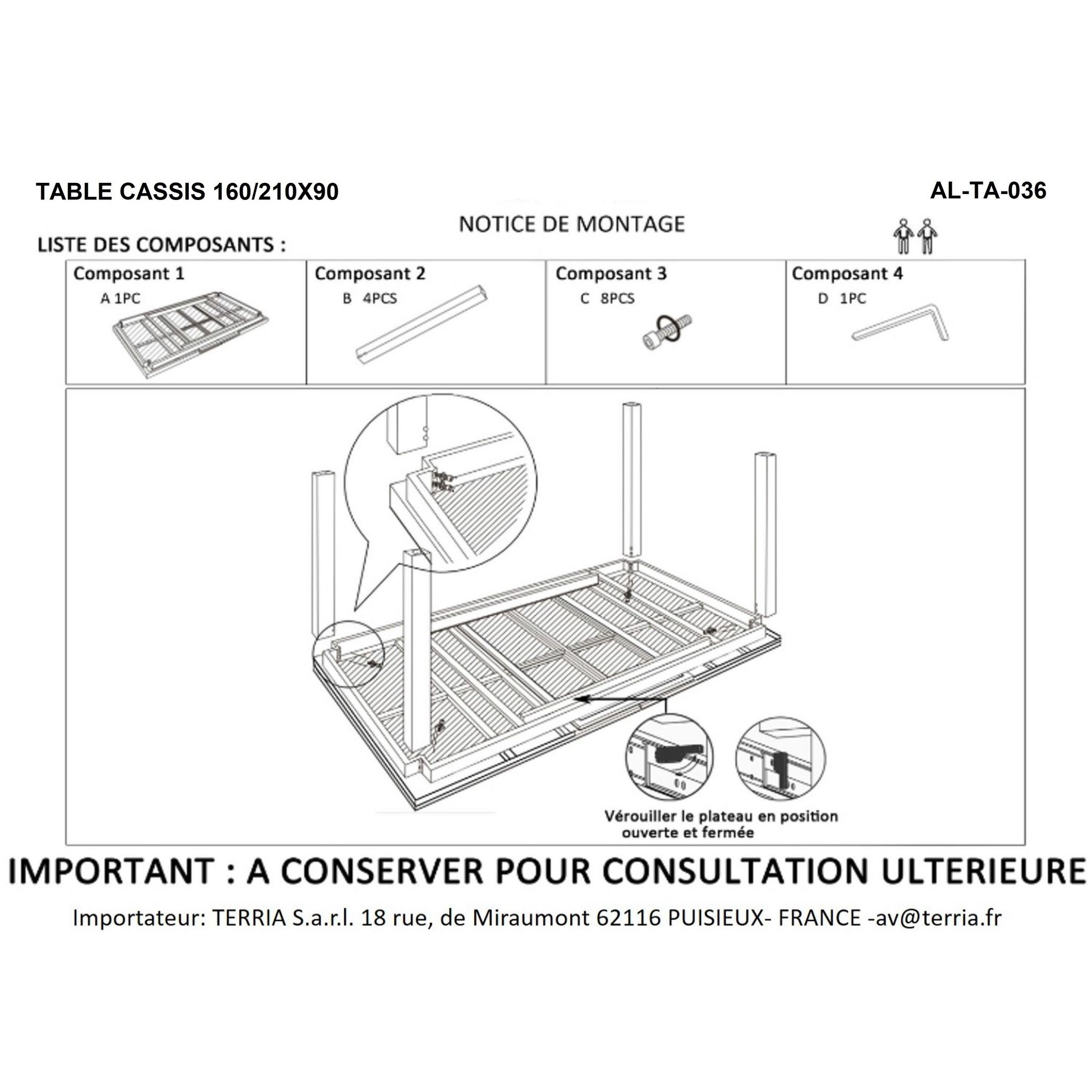 Voir la diapositive 2 : Lot salon de jardin avec table CASSIS + 6 fauteuils CASSIS