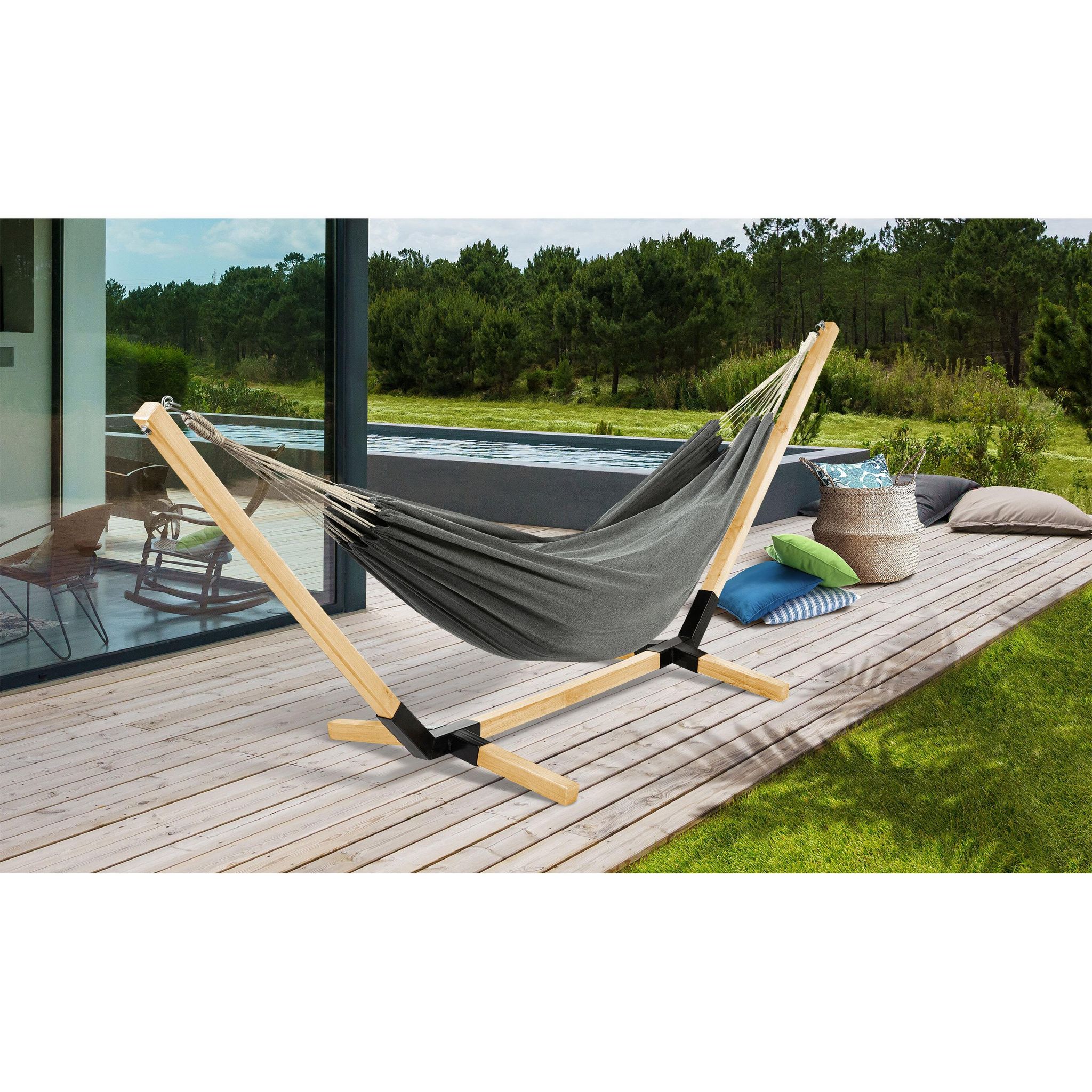 Voir la diapositive 2 : INKAZEN Hamac en toile grise FORTALEZA