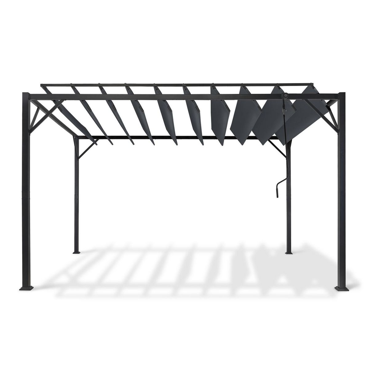 INKAZEN Pergola à lames orientables 4x3 m - gris - VENICE