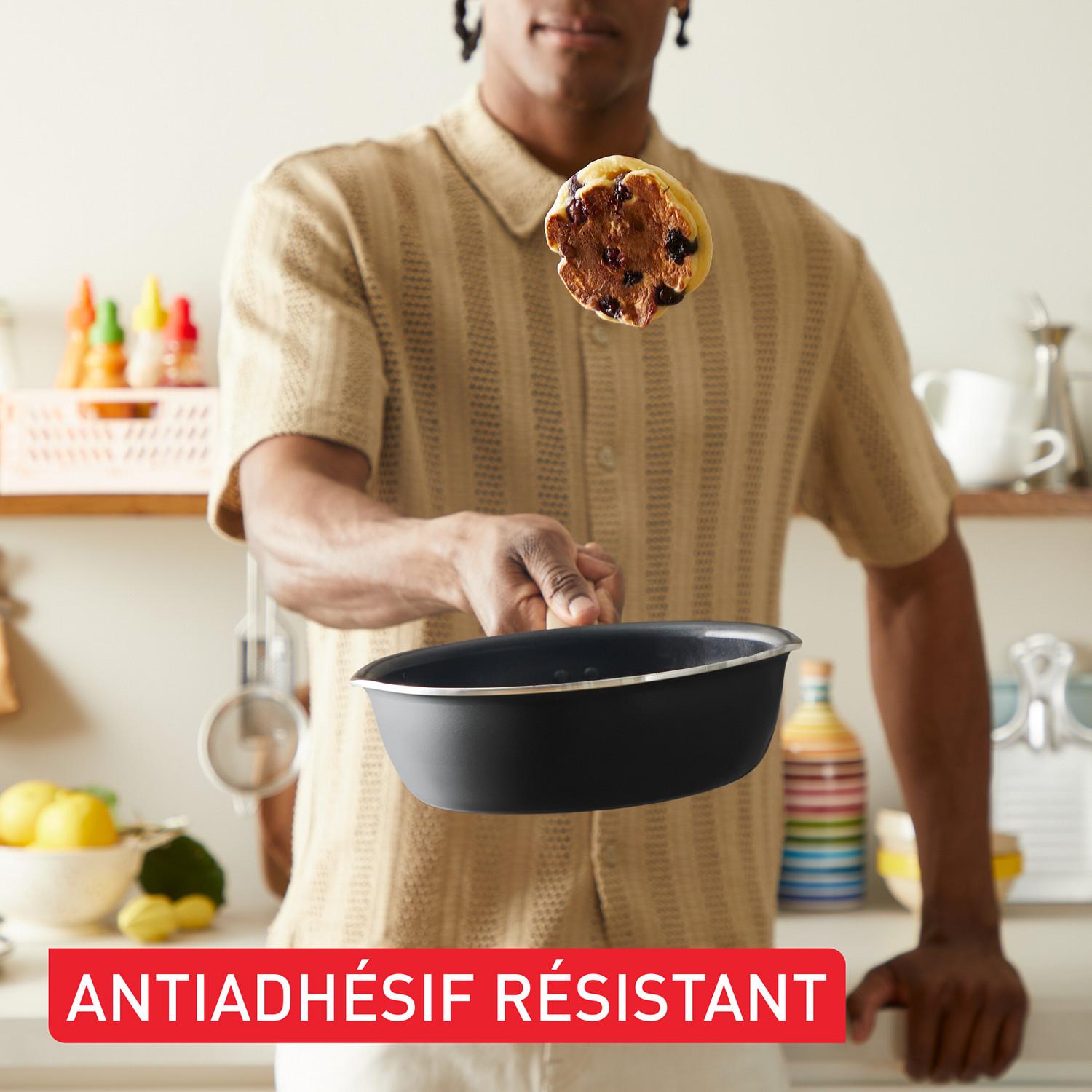 Voir la diapositive 4 : TEFAL One pick pot pan 22cm + couvercle noir