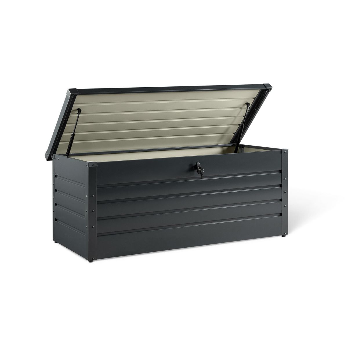 JARDIKT Coffre de jardin en métal gris anthracite - 870L