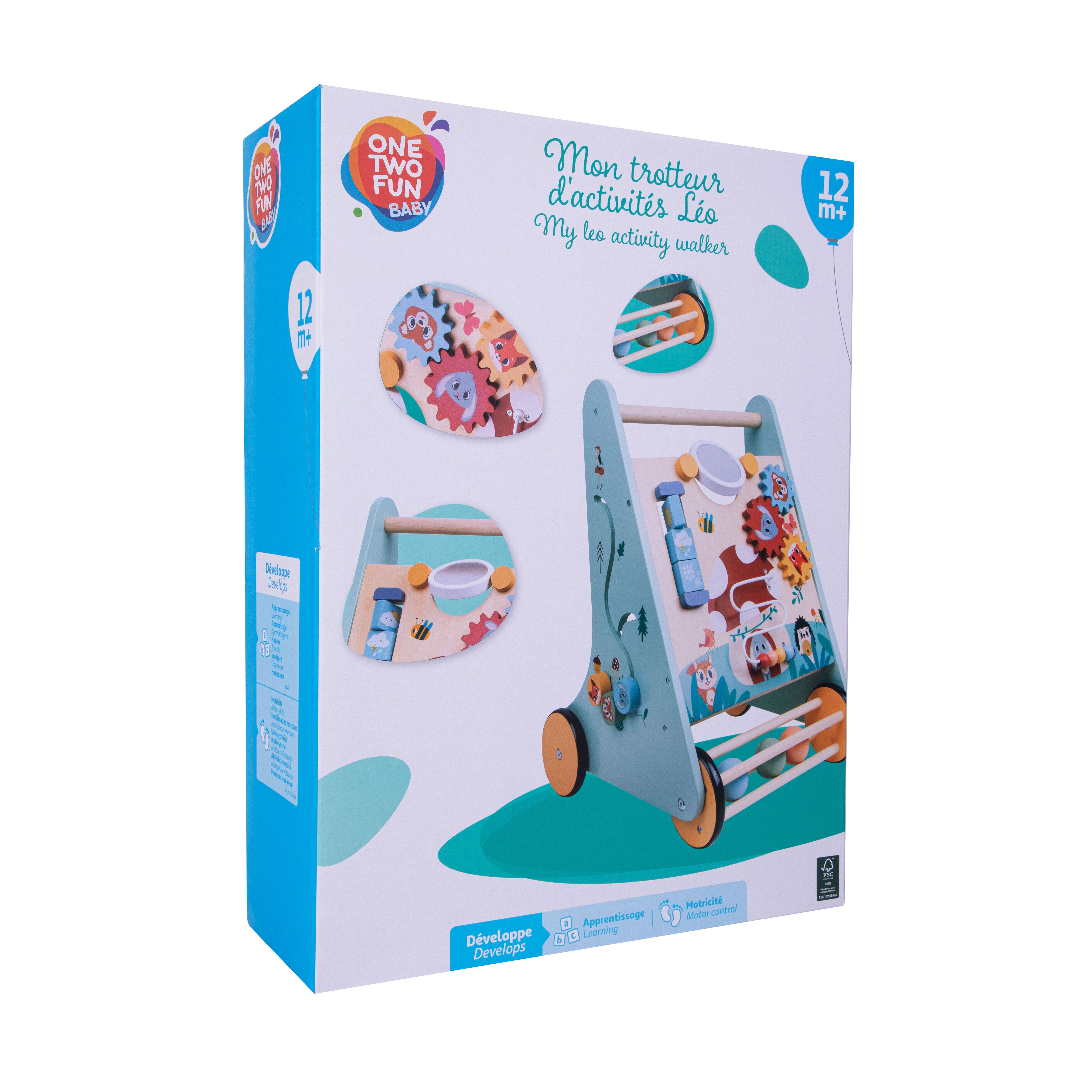 ONE TWO FUN Chariot de marche en bois