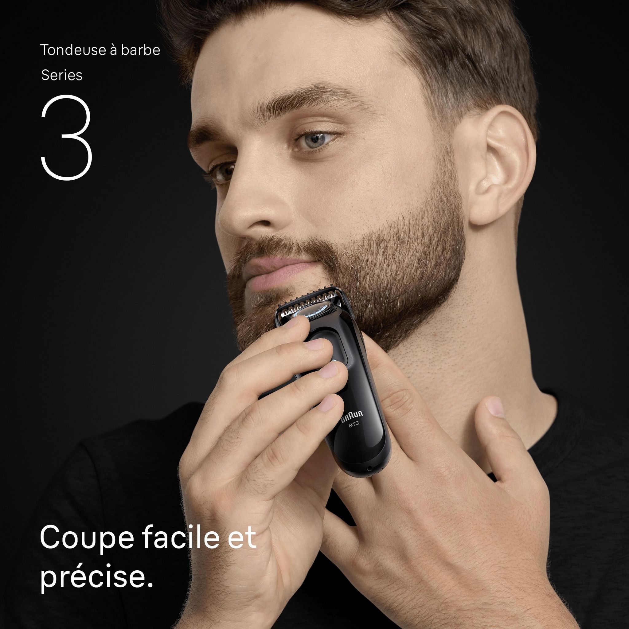 Voir la diapositive 2 : BRAUN Tondeuse Barbe BT3520 - Noire