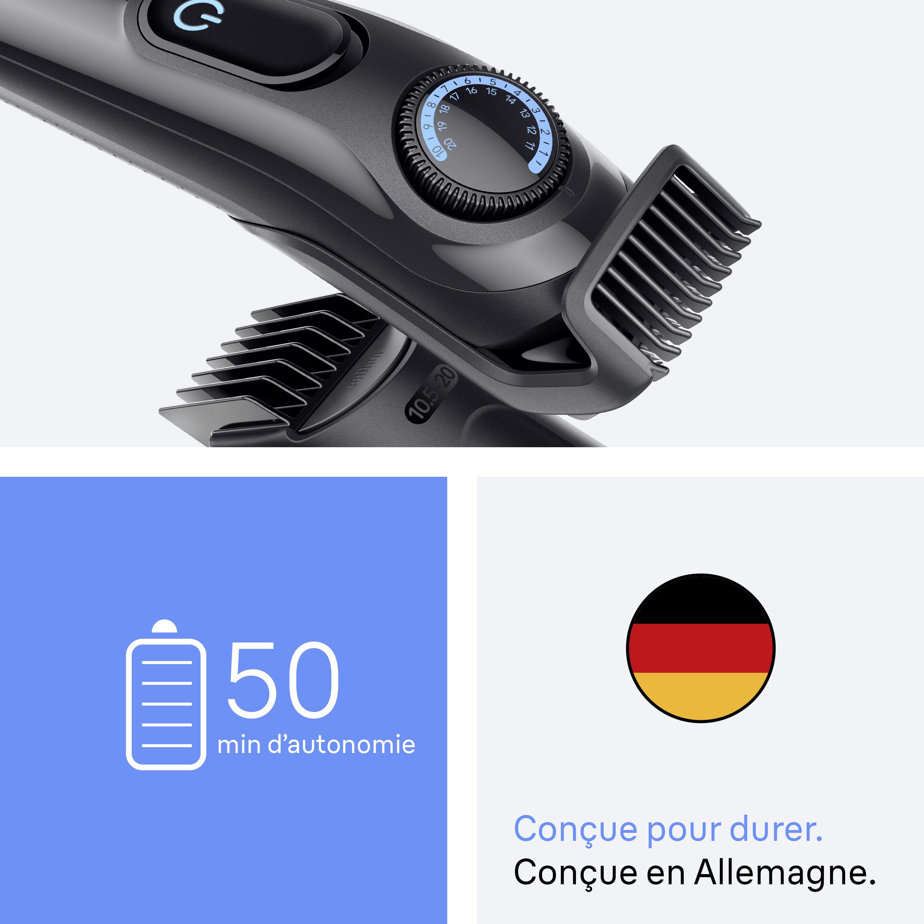Voir la diapositive 6 : BRAUN Tondeuse Barbe BT3520 - Noire