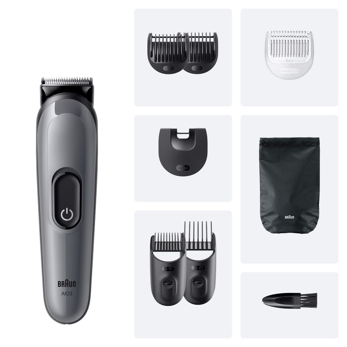 BRAUN Tondeuse Multi Usage MGK3540 - Noir/Gris