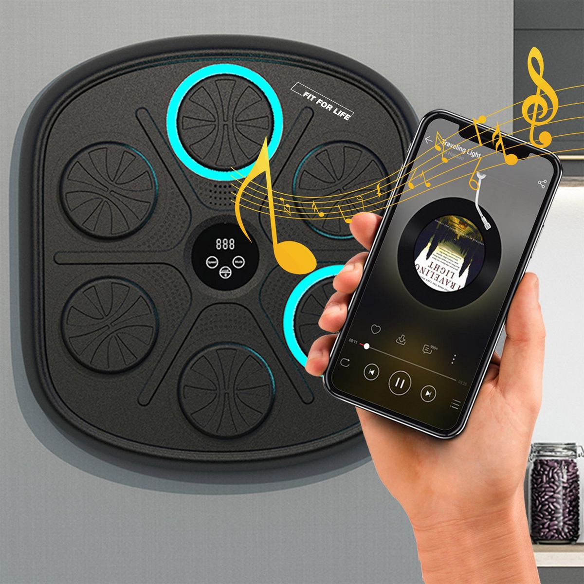 FIT FOR LIFE Machine de boxe électrique murale AIR_BOXING I - Noir