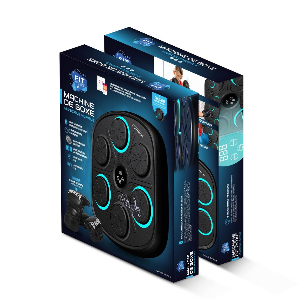 FIT FOR LIFE Machine de boxe électrique murale AIR_BOXING I - Noir