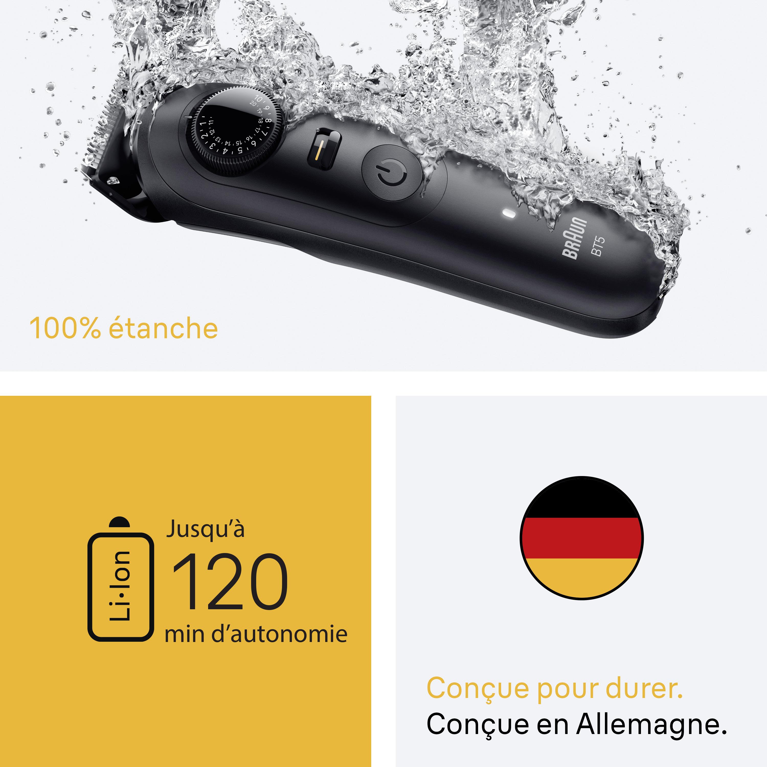 Voir la diapositive 6 : BRAUN Tondeuse Barbe BT5520 - Noir