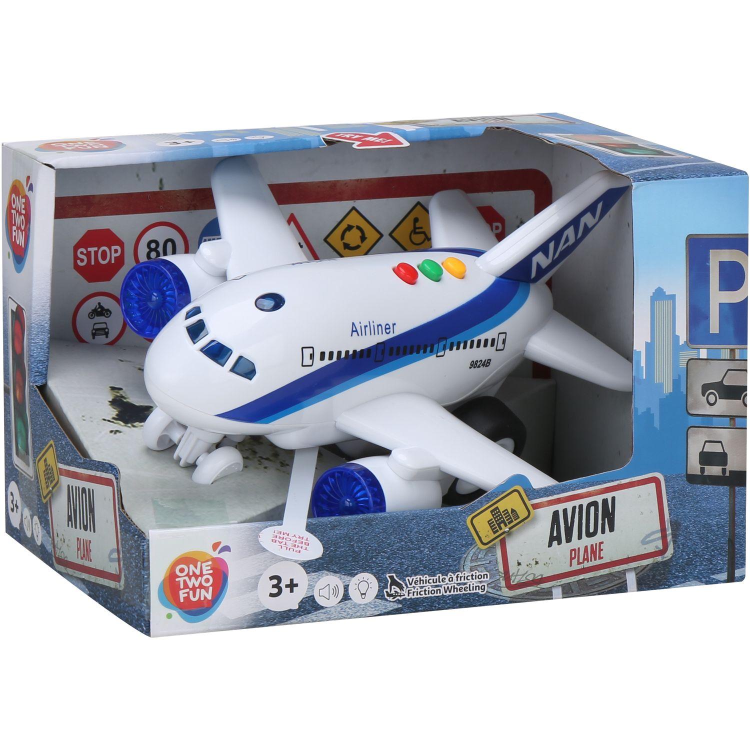 Voir la diapositive 4 : ONE TWO FUN Avion lumineux et sonore à friction