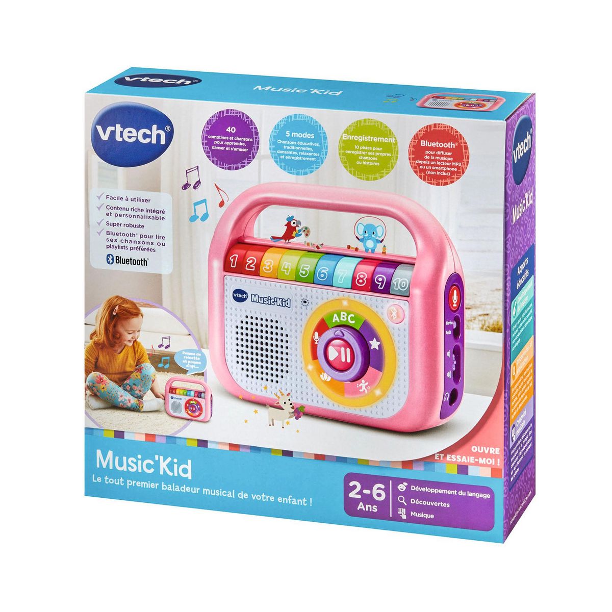 VTECH Music'Kid Baladeur musical - Rose