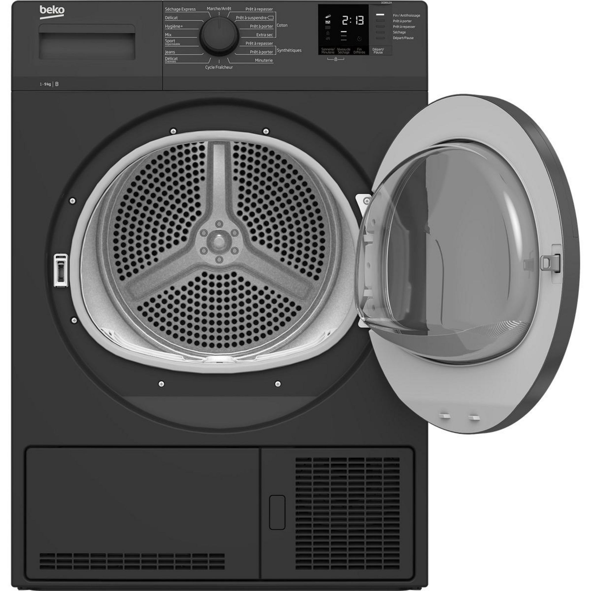 Voir la diapositive 2 : BEKO Sèche linge hublot à condensation DCB912A, 9 kg, B