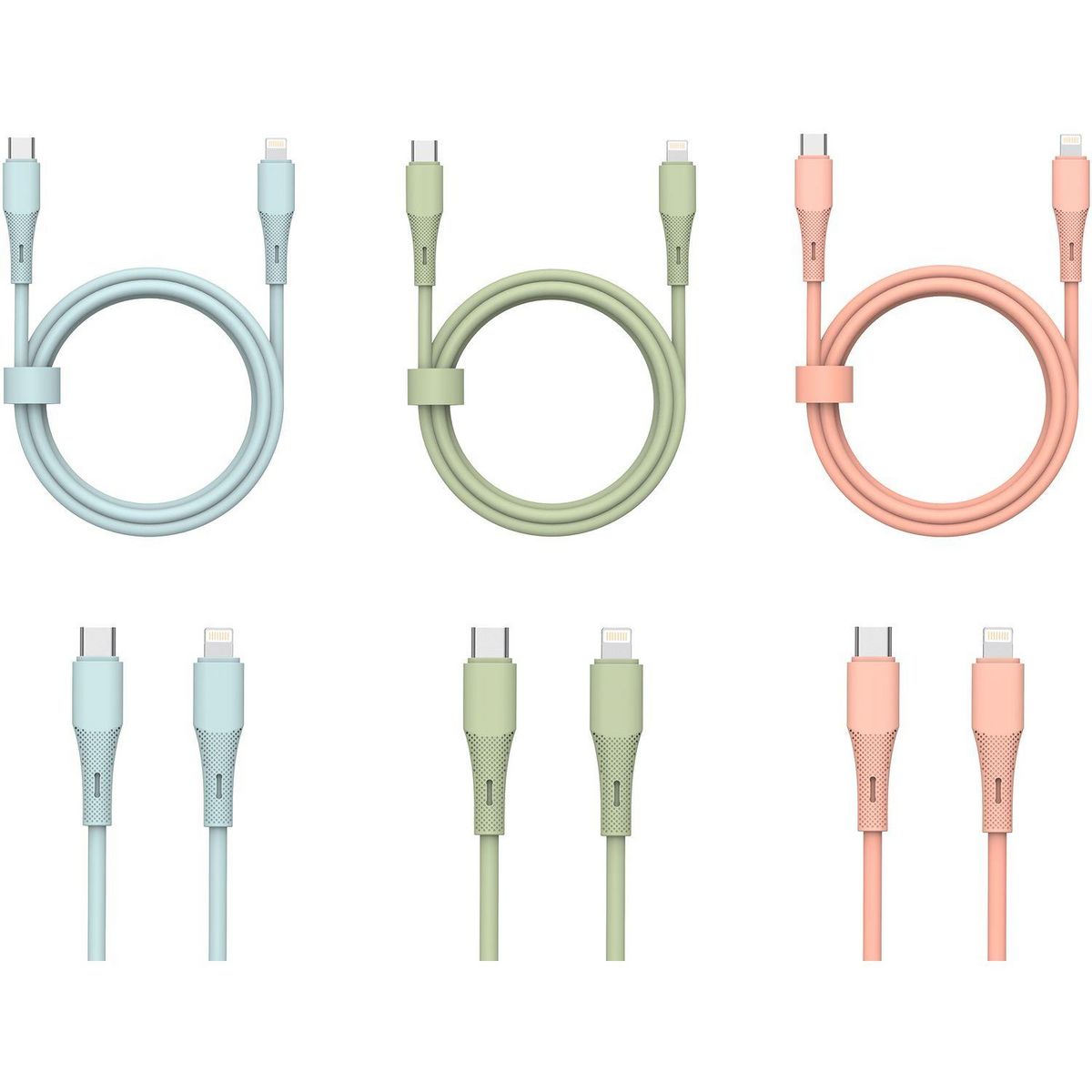 QILIVE Câble de charge USB C / Lightning - Bleu