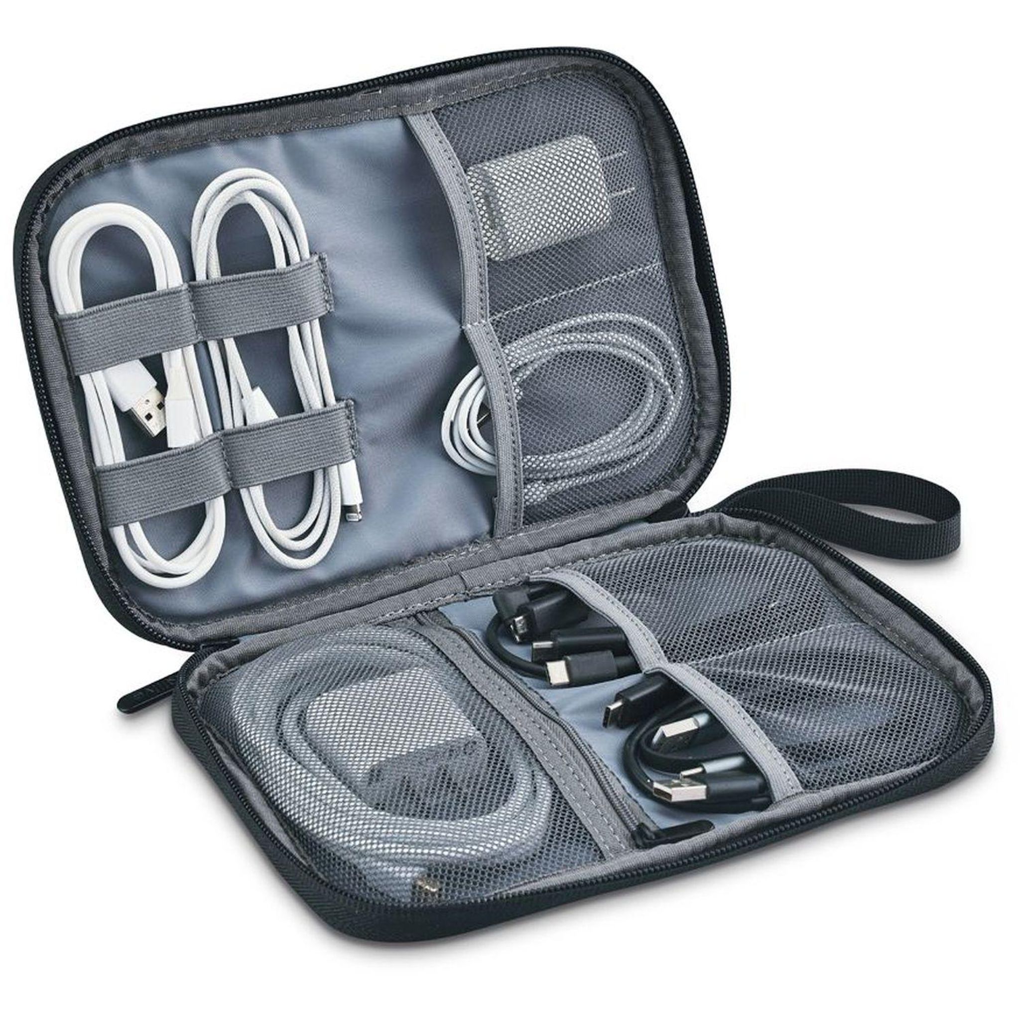 Voir la diapositive 2 : QILIVE Pochette pour câble de charge et chargeur - Gris