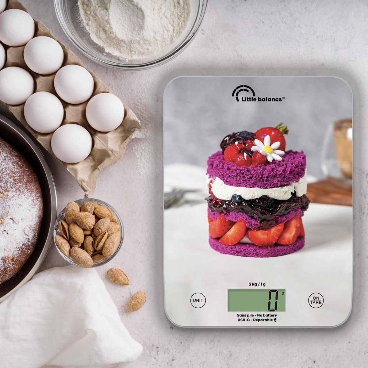 LITTLE BALANCE Balance de cuisine Slim Fcake - Gris