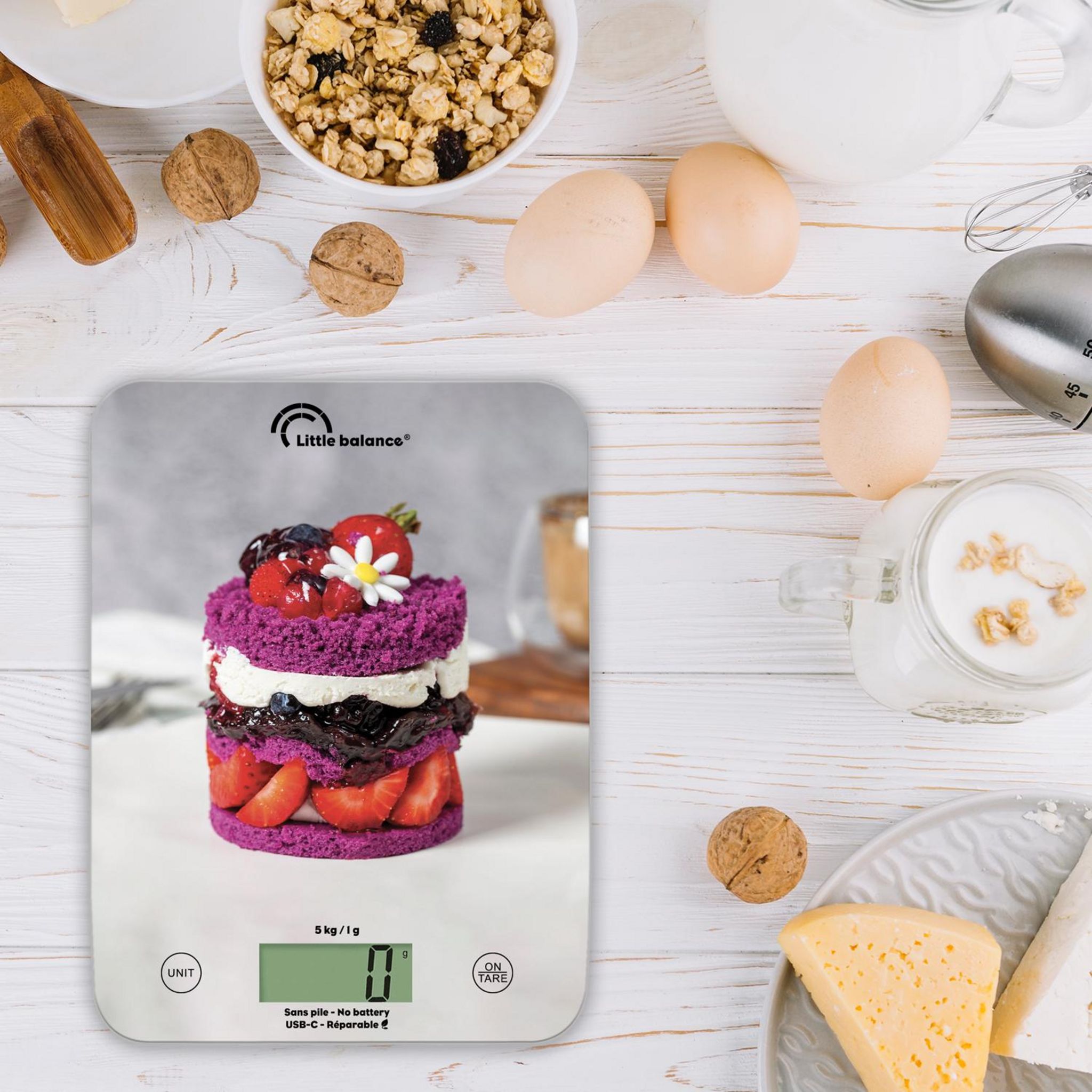 Voir la diapositive 5 : LITTLE BALANCE Balance de cuisine Slim Fcake - Gris