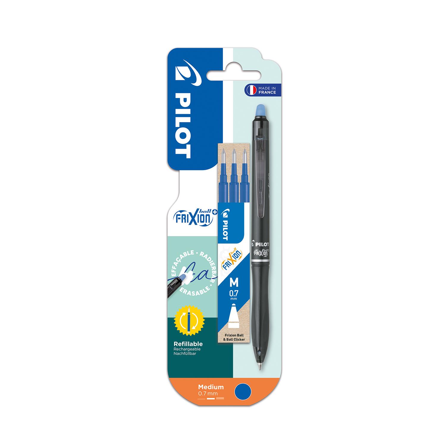 PILOT Stylo Frixion Ball Plus Bleu + recharge x3 Bleu
