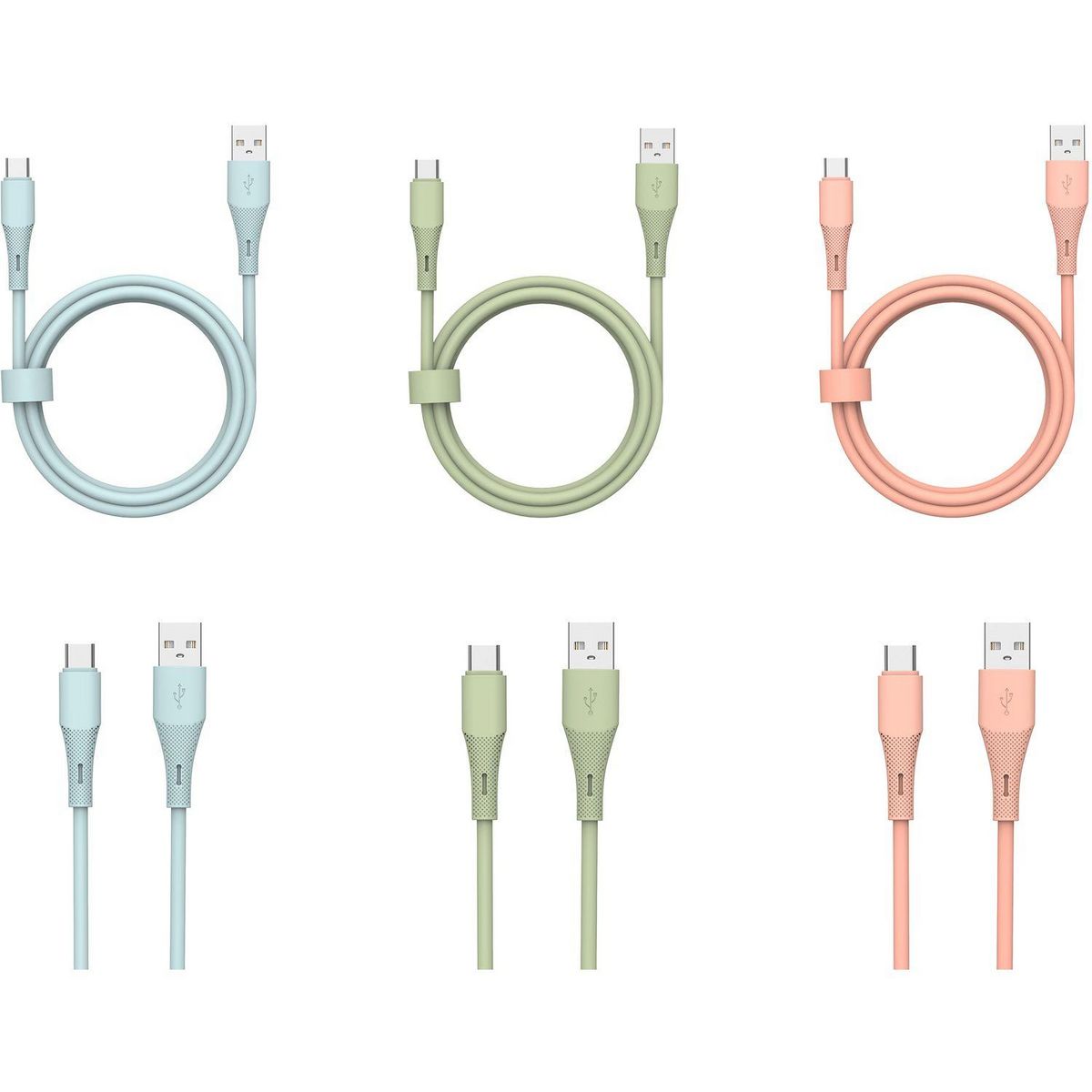 QILIVE Câble de charge USB A / USB C - Vert