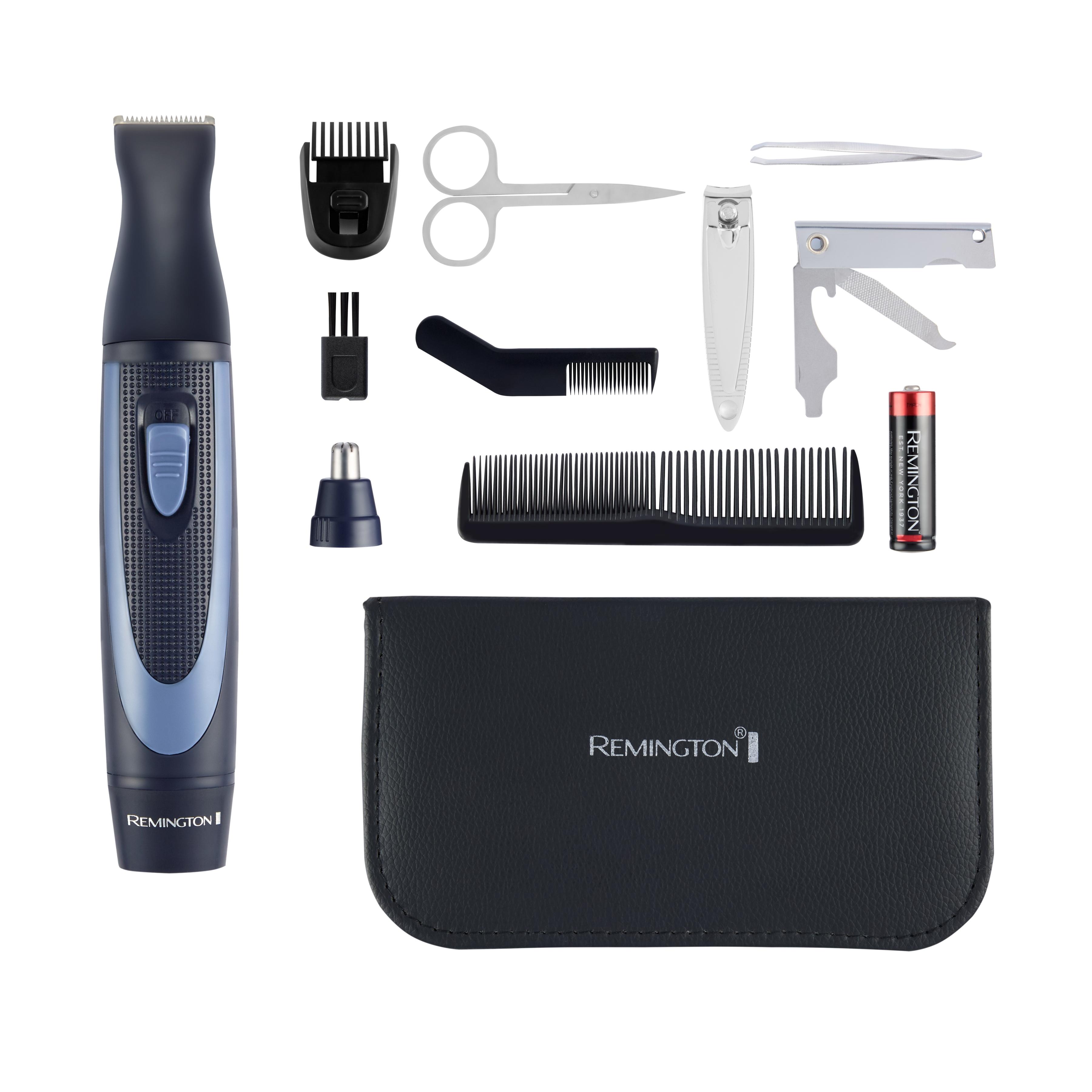 Voir la diapositive 5 : REMINGTON Kit de voyage 13 pièces NE3890 - Bleu