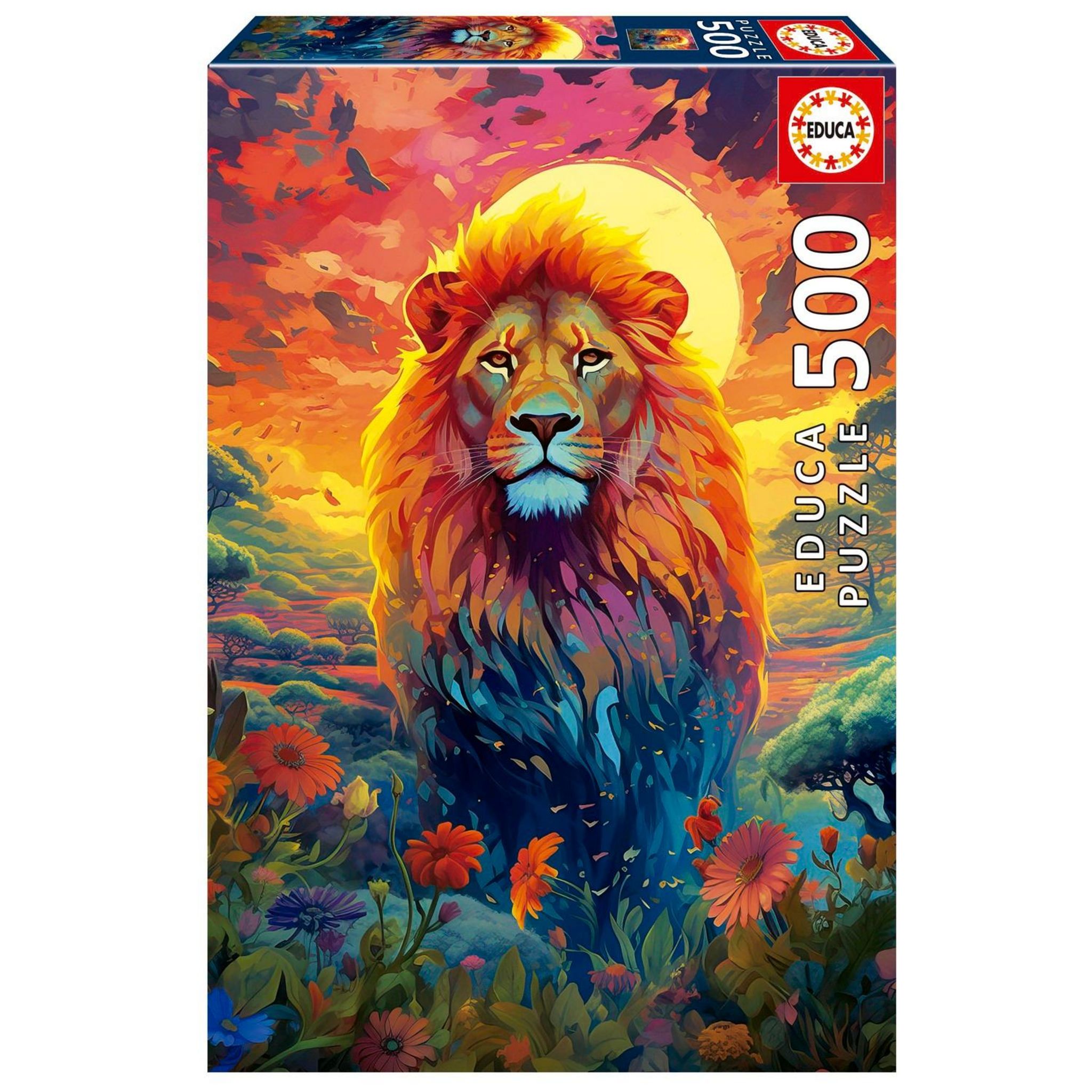 EDUCA Puzzle 500 pièces Le Lion et son allure majestueuse