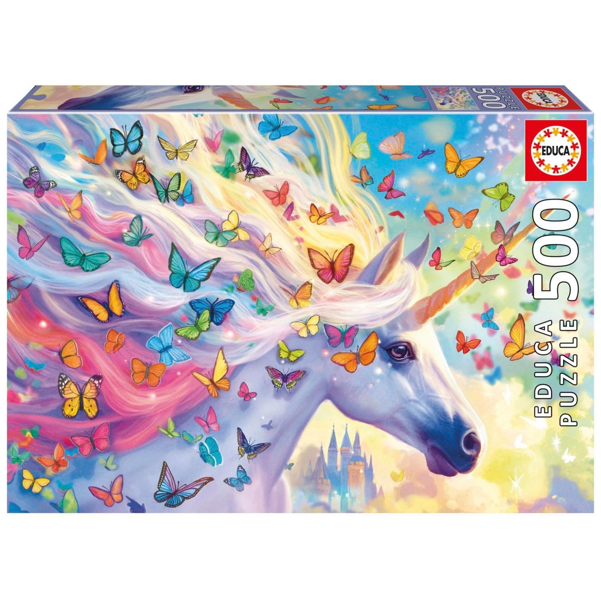 EDUCA Puzzle 500 pièces Licorne Arc en Ciel
