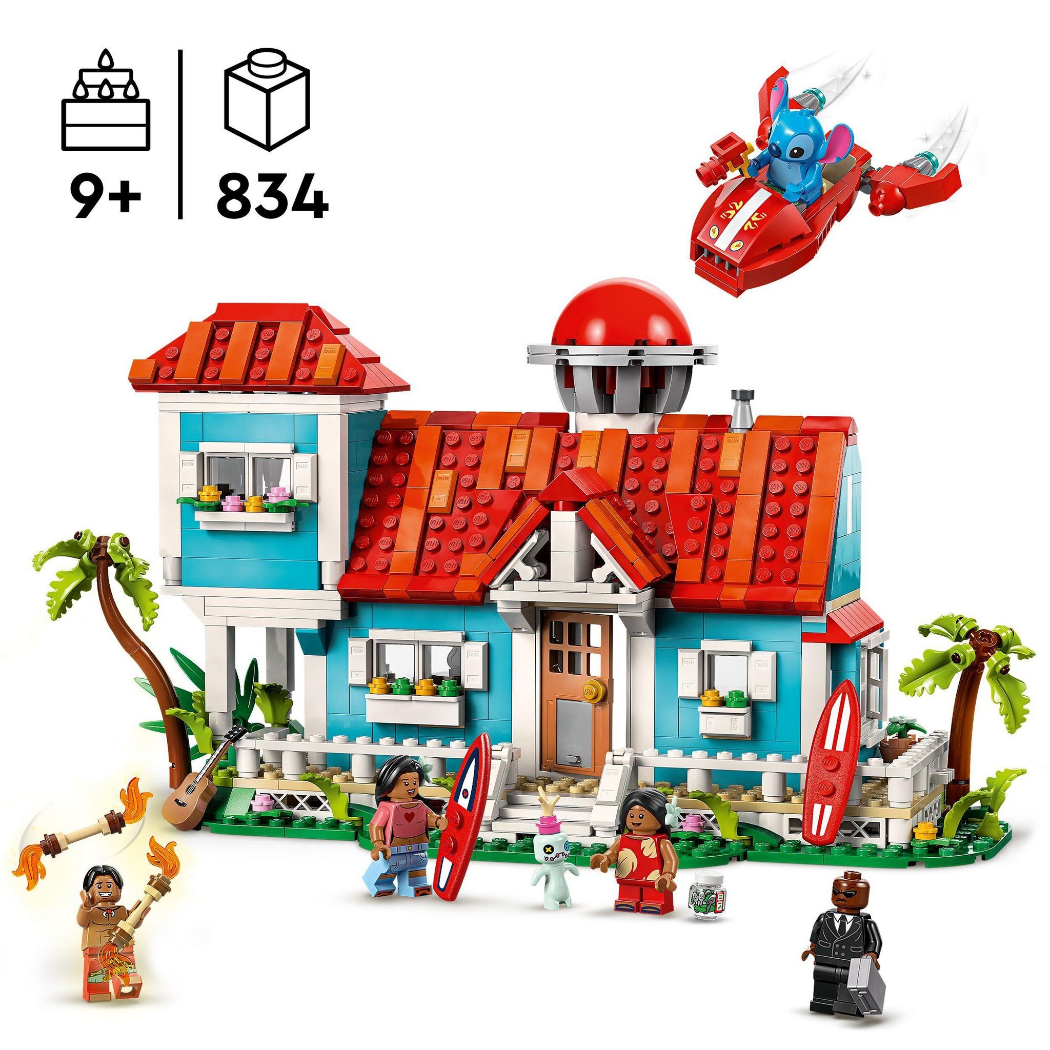 Voir la diapositive 3 : LEGO Disney 43268 La Maison sur la Plage de Lilo et Stitch - Jeu pour Fille ou Garçon